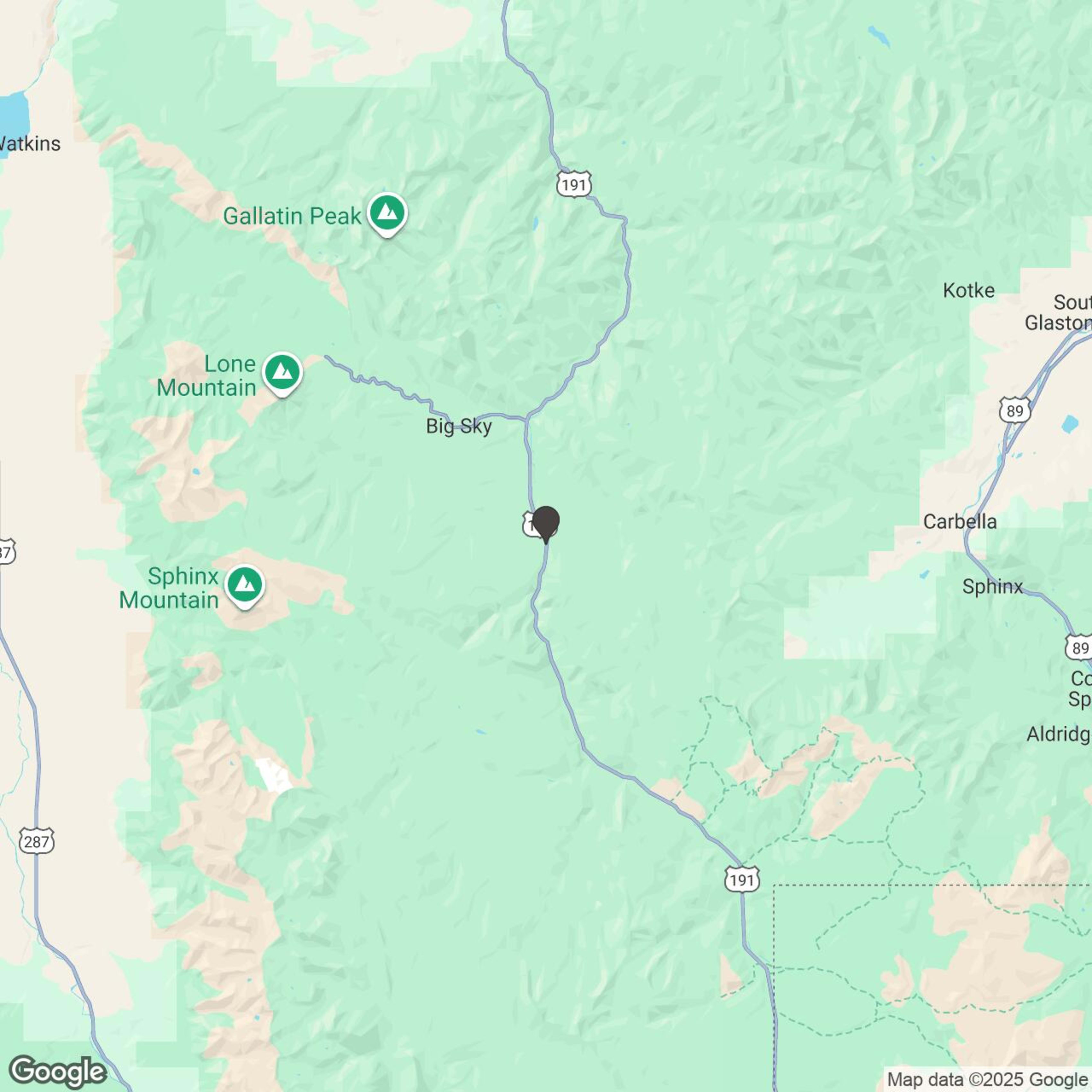 Map showing location of Advanced Backcountry Snowmobile Rentals