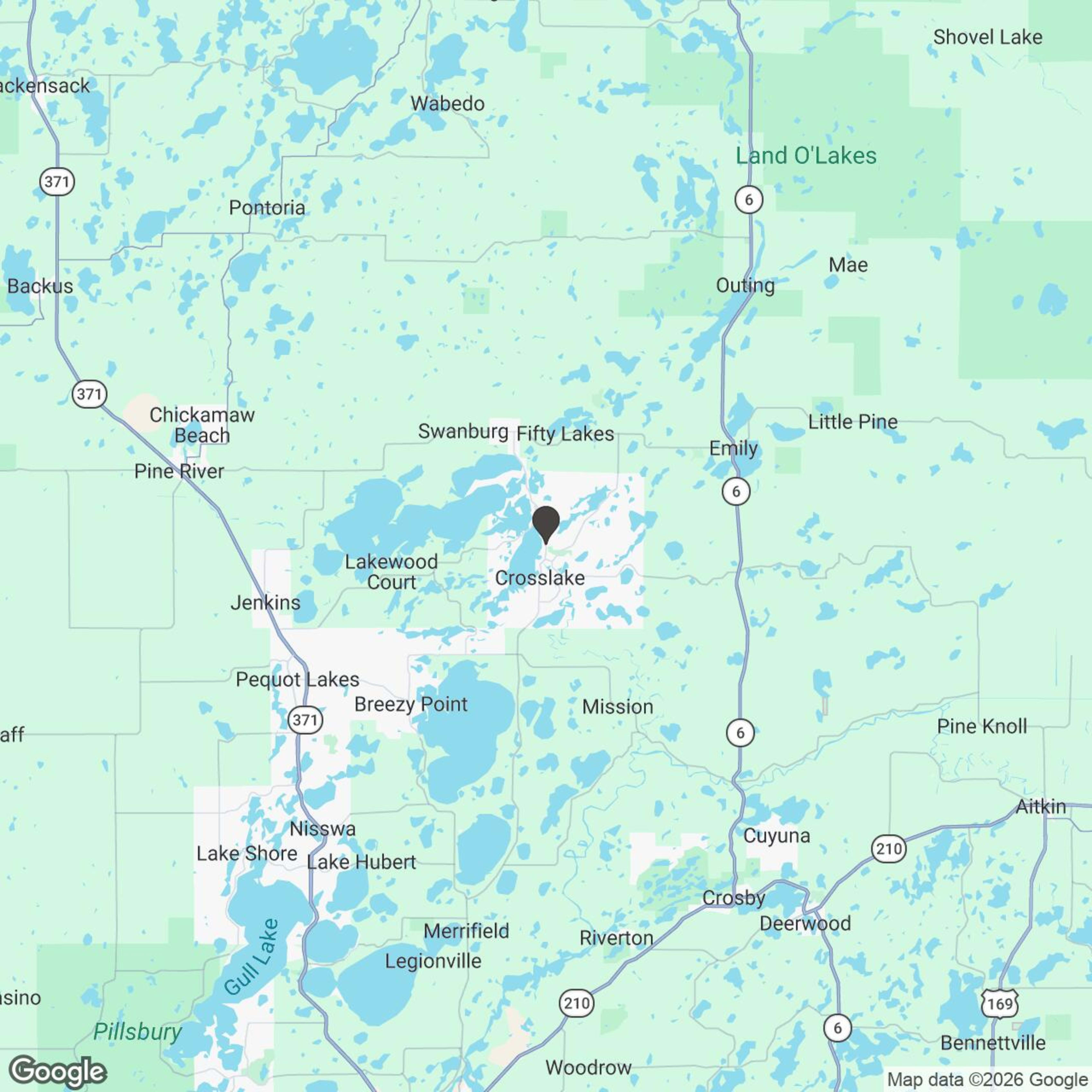 Map showing location of (Affiliate) Crosslake, Emily & Outing Off-Road Adventure 