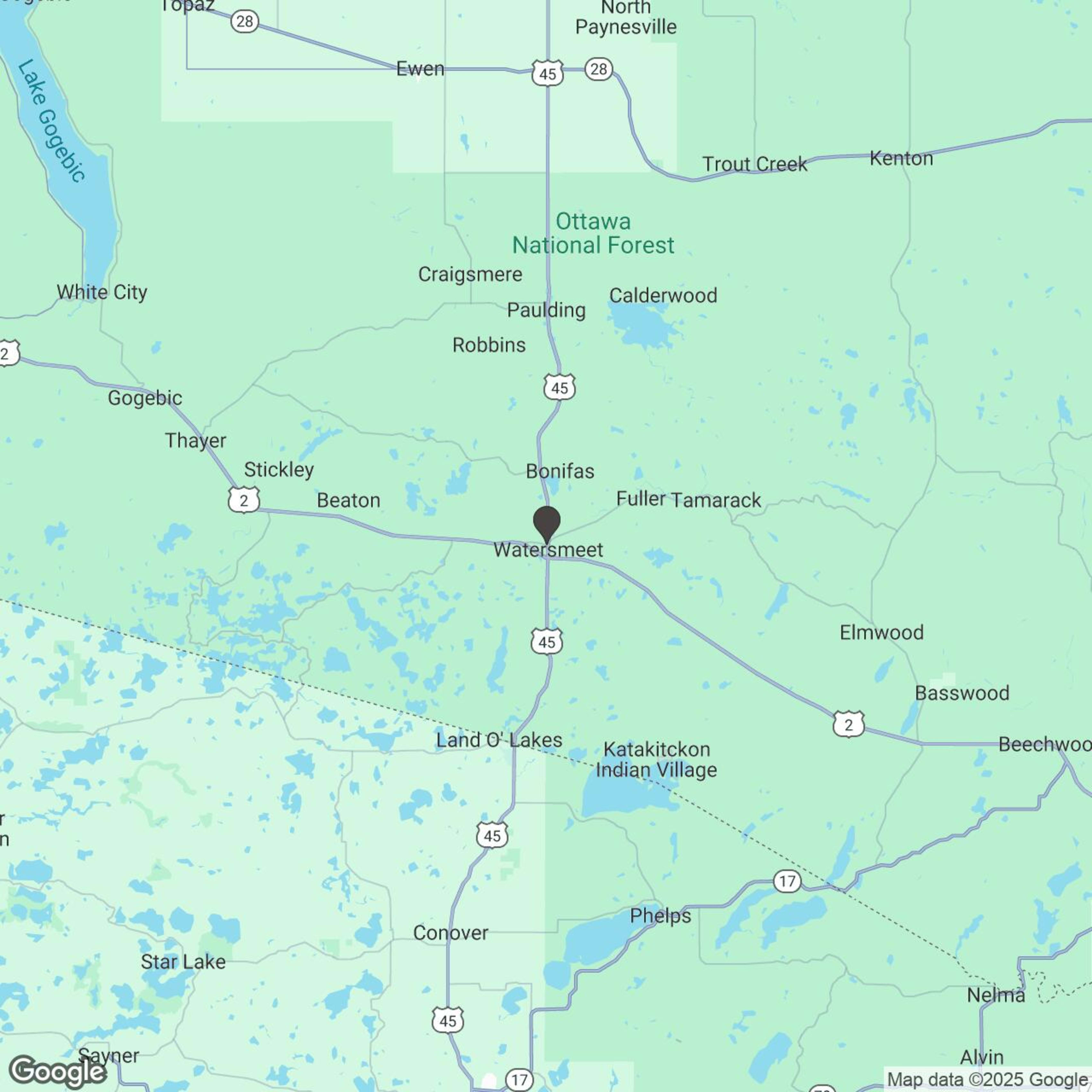 Map showing location of 2027 Snowmobile UP Michigan - The Gateway to the North