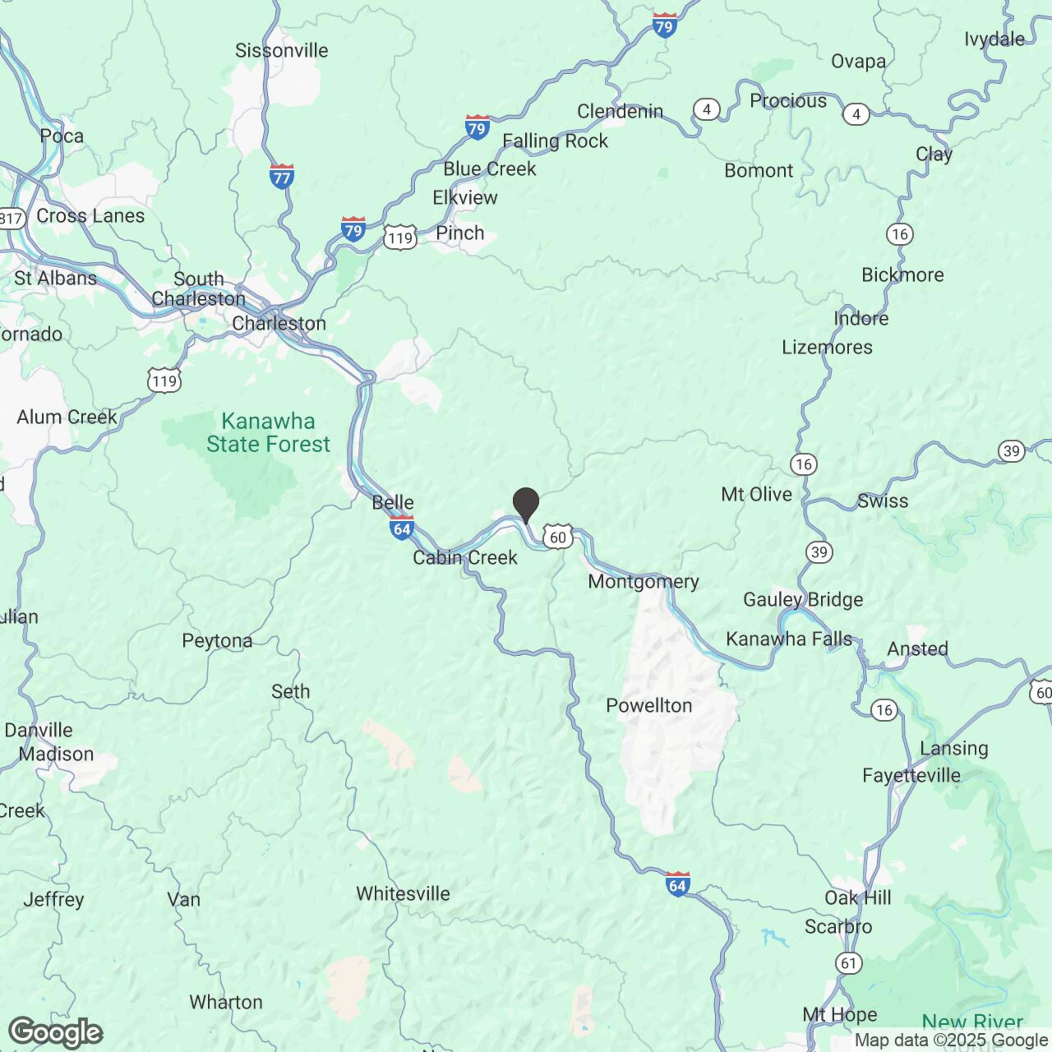 Map showing location of Custom Adventure