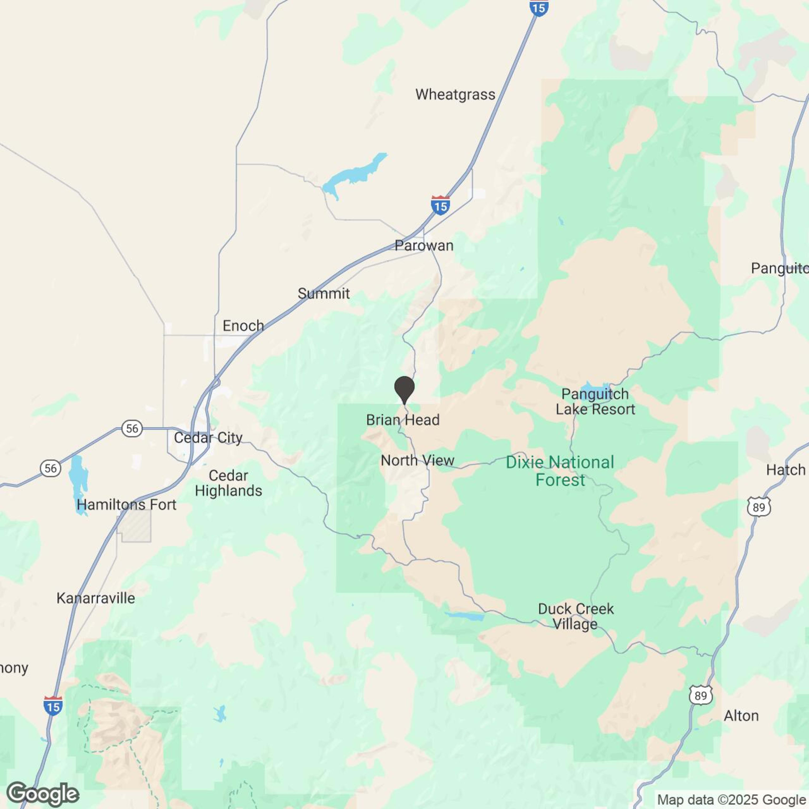 Map showing location of Brian Head Off-Road Rentals