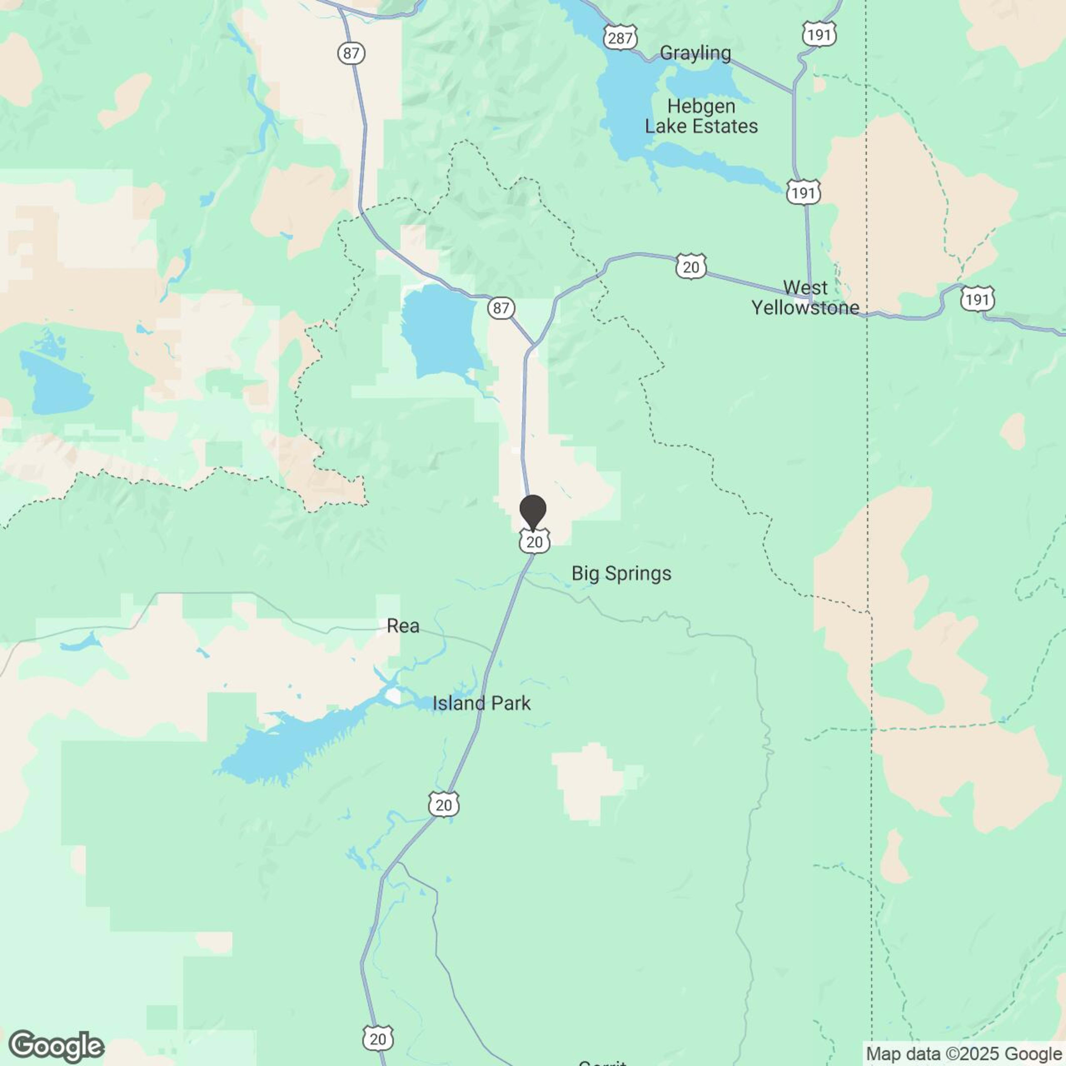 Map showing location of Idaho Backcountry Snowmobile Rental