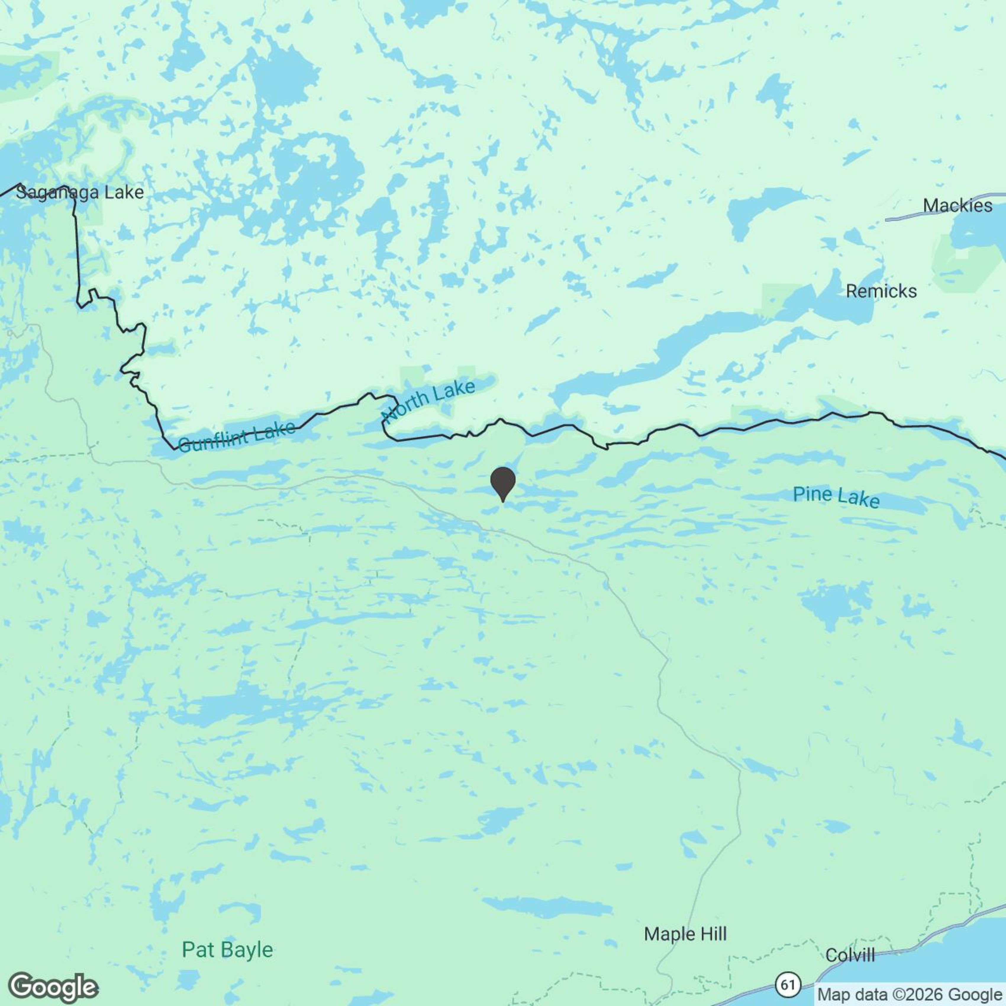 Map showing location of Grand Marais Snowmobile Rentals