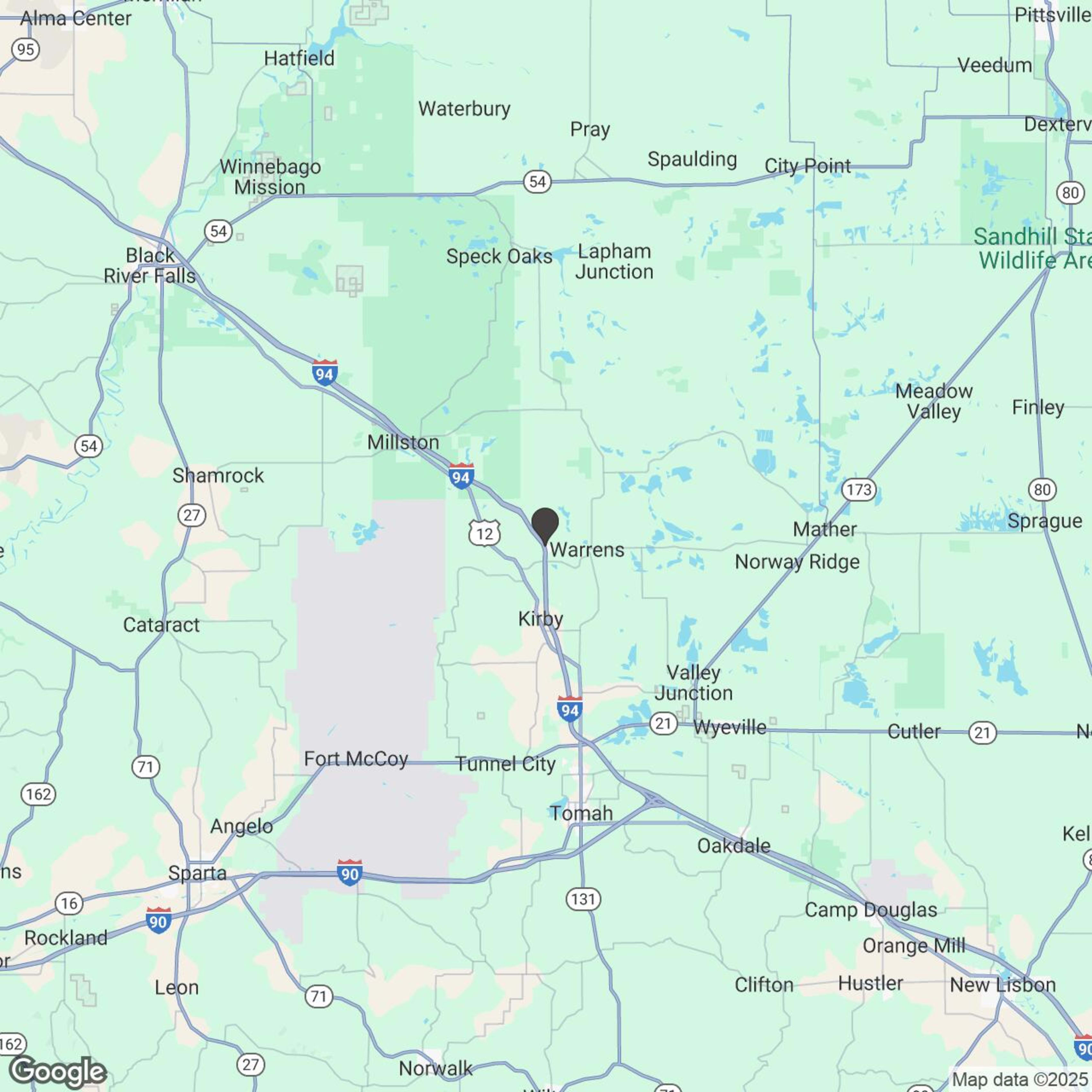 Map showing location of Warrens Off-Road Rentals