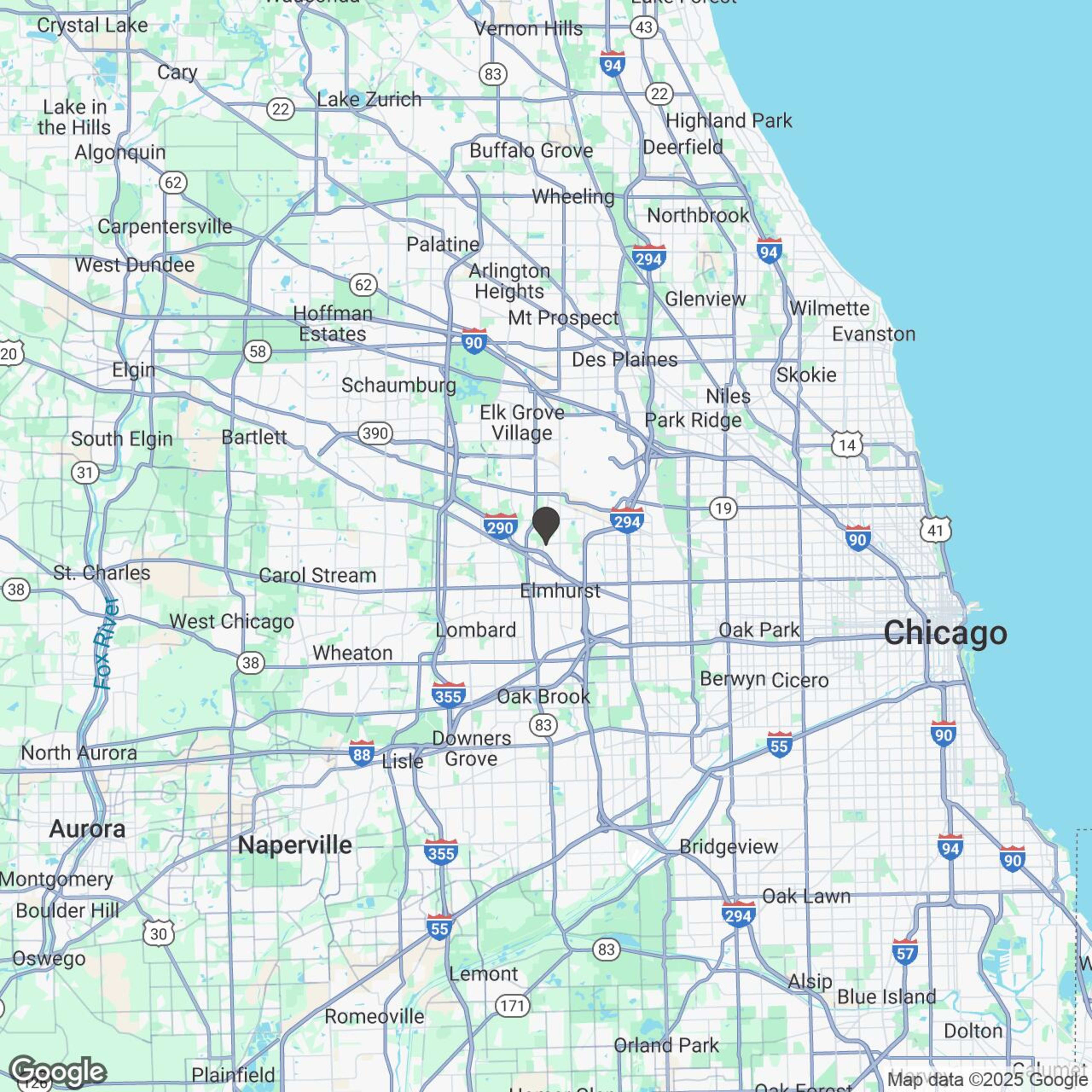 Map showing location of Chicago Motorcycle Tour