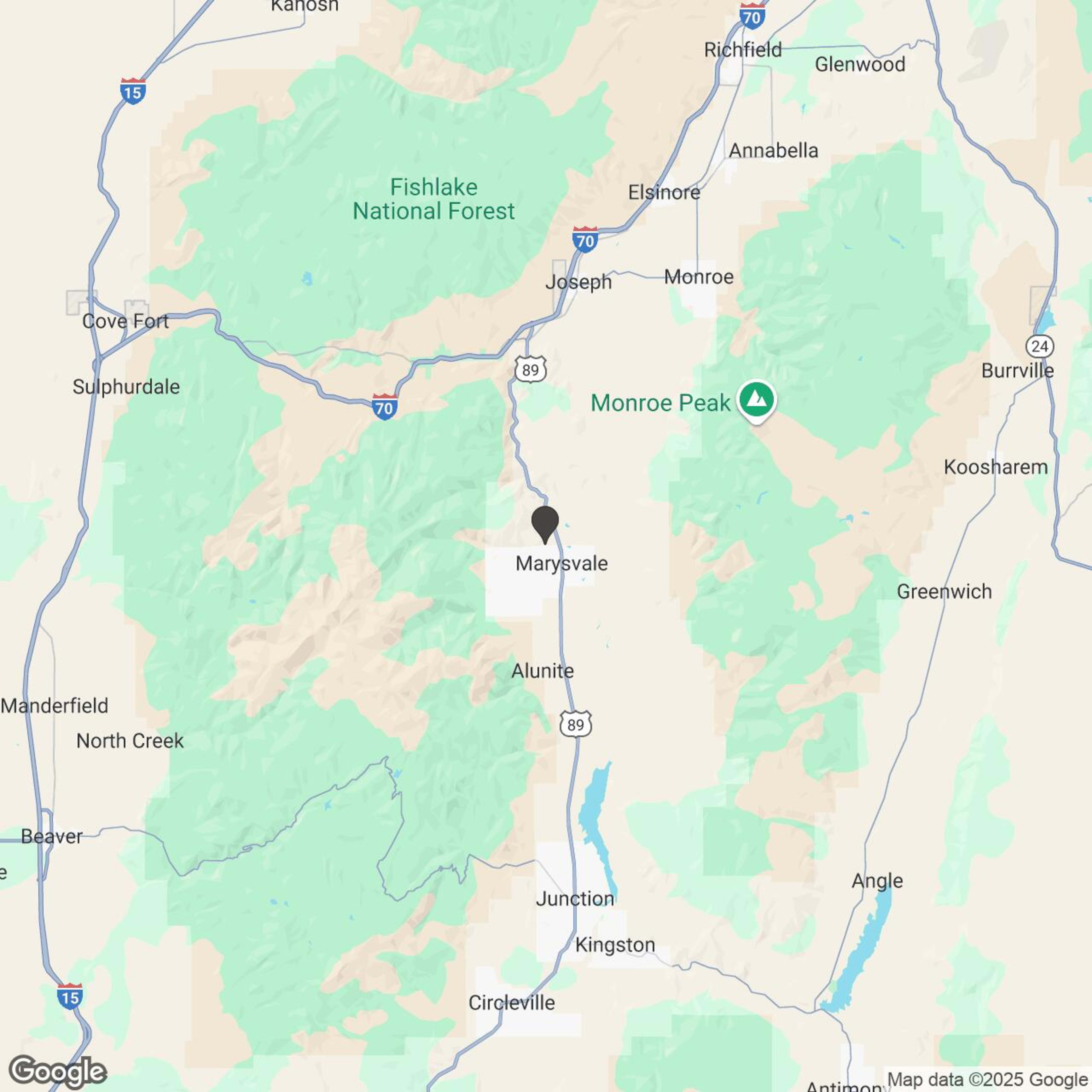 Map showing location of Cabin Rentals