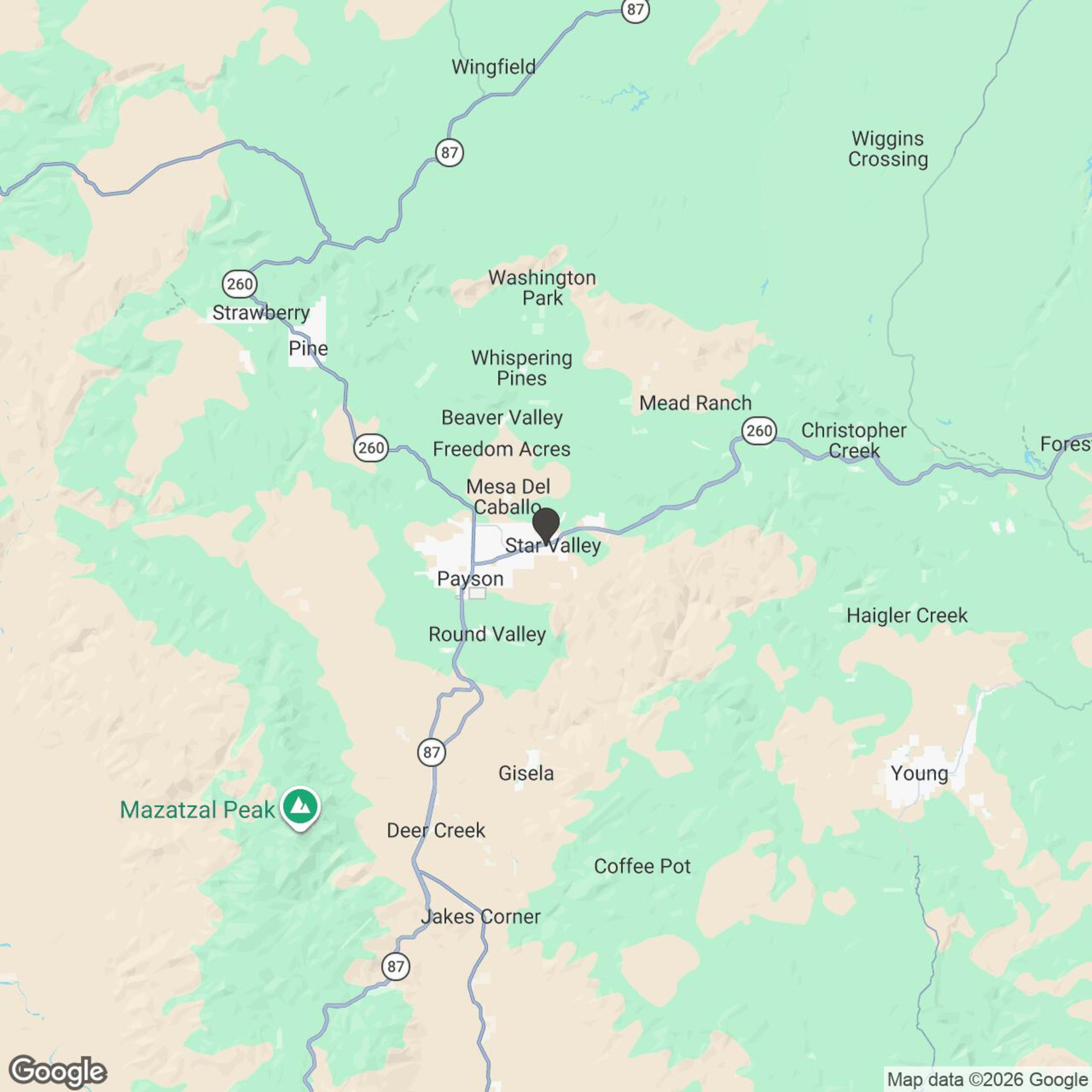 Map showing location of Ultimate Rim Country Adventure