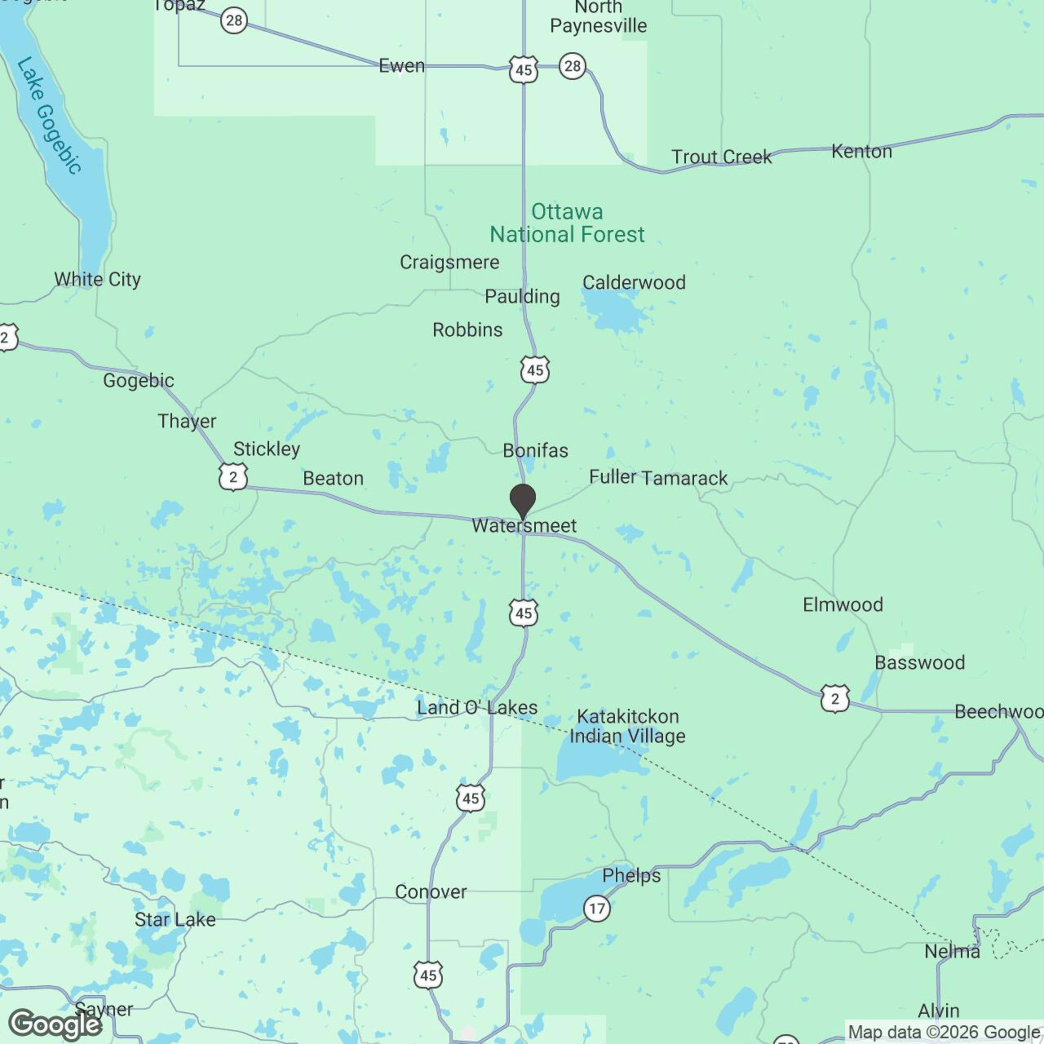 Map showing location of 2027 Snowmobile UP Michigan - Polaris XCS