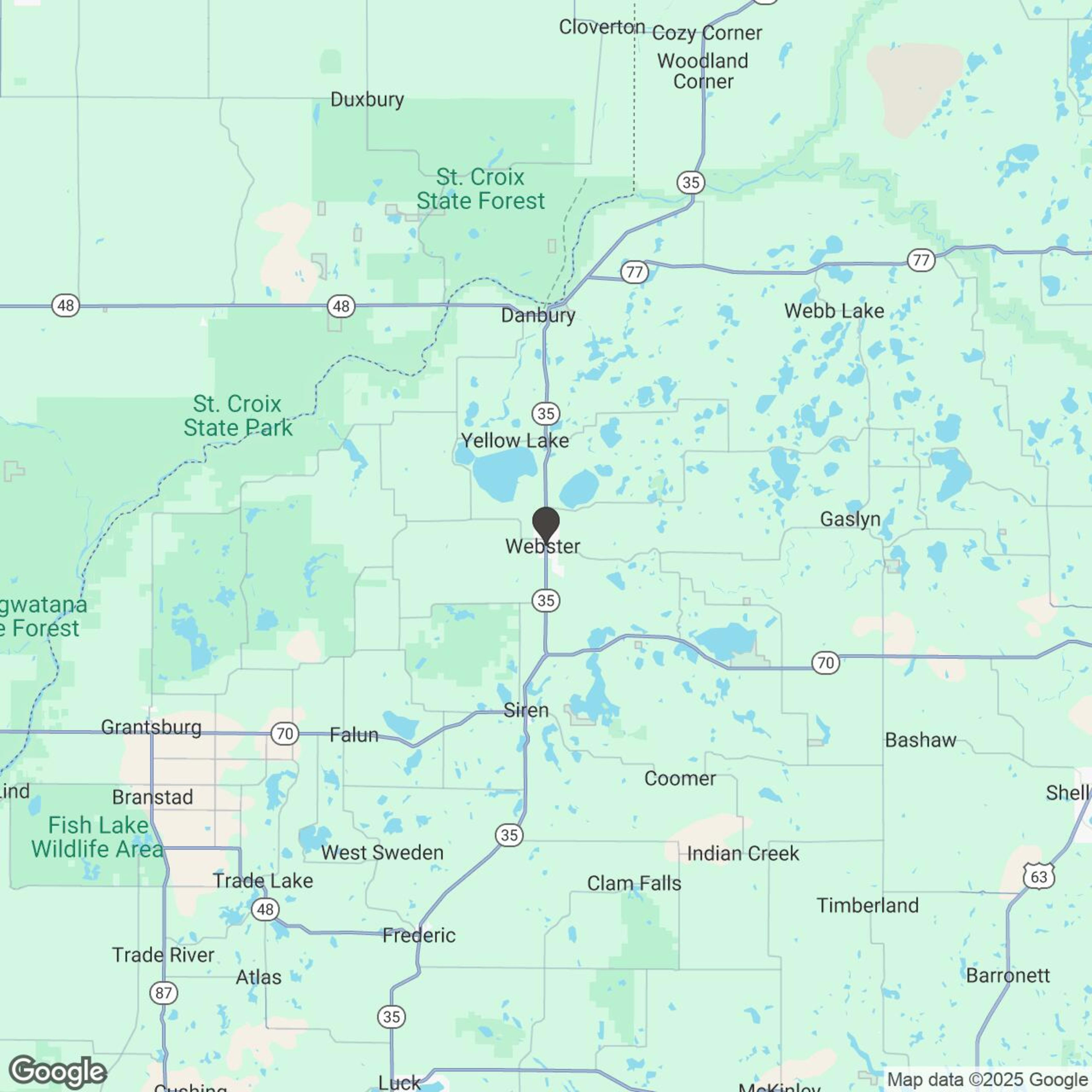 Map showing location of Yellow Lake Tritoon Rentals