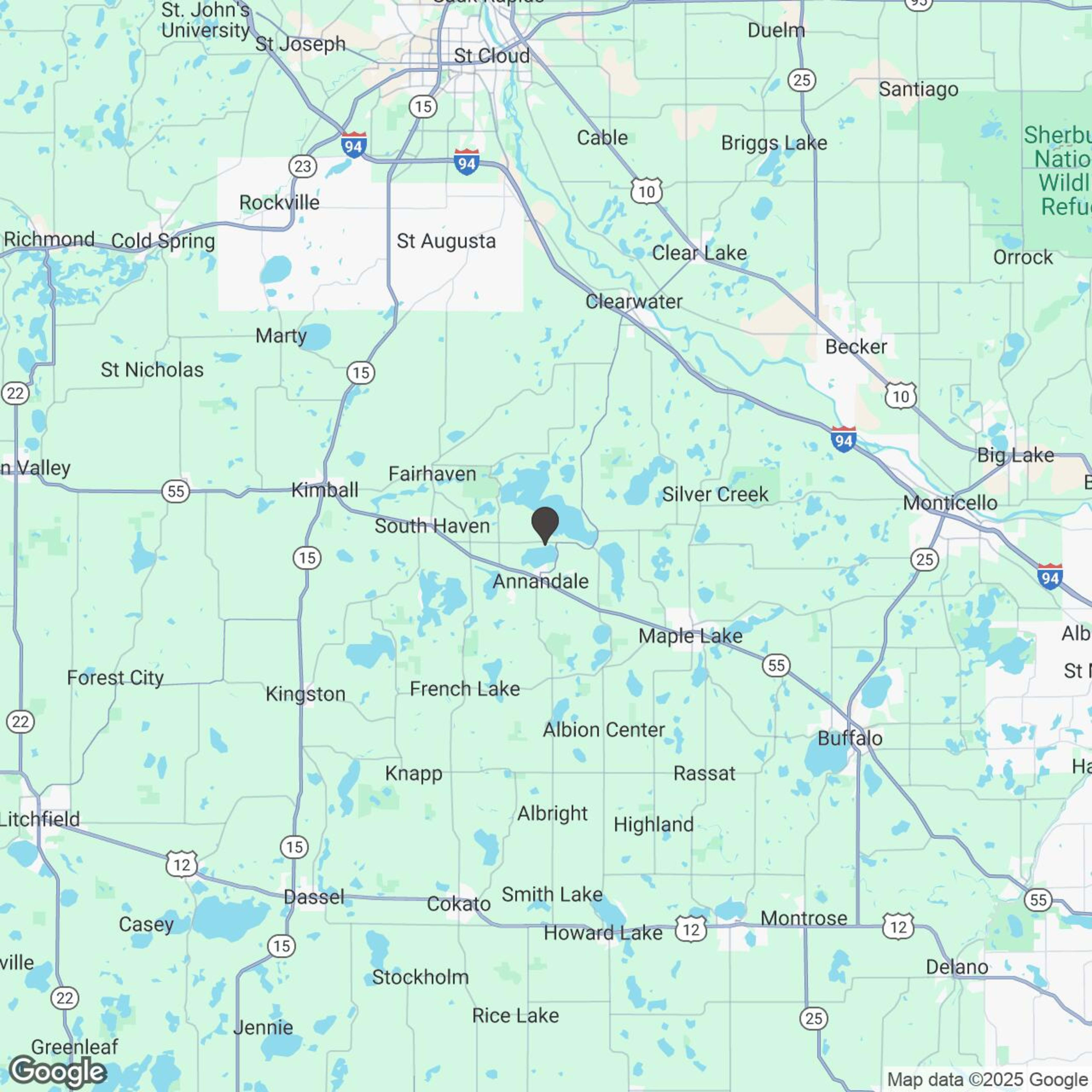 Map showing location of Pleasant Lake Boat Adventure
