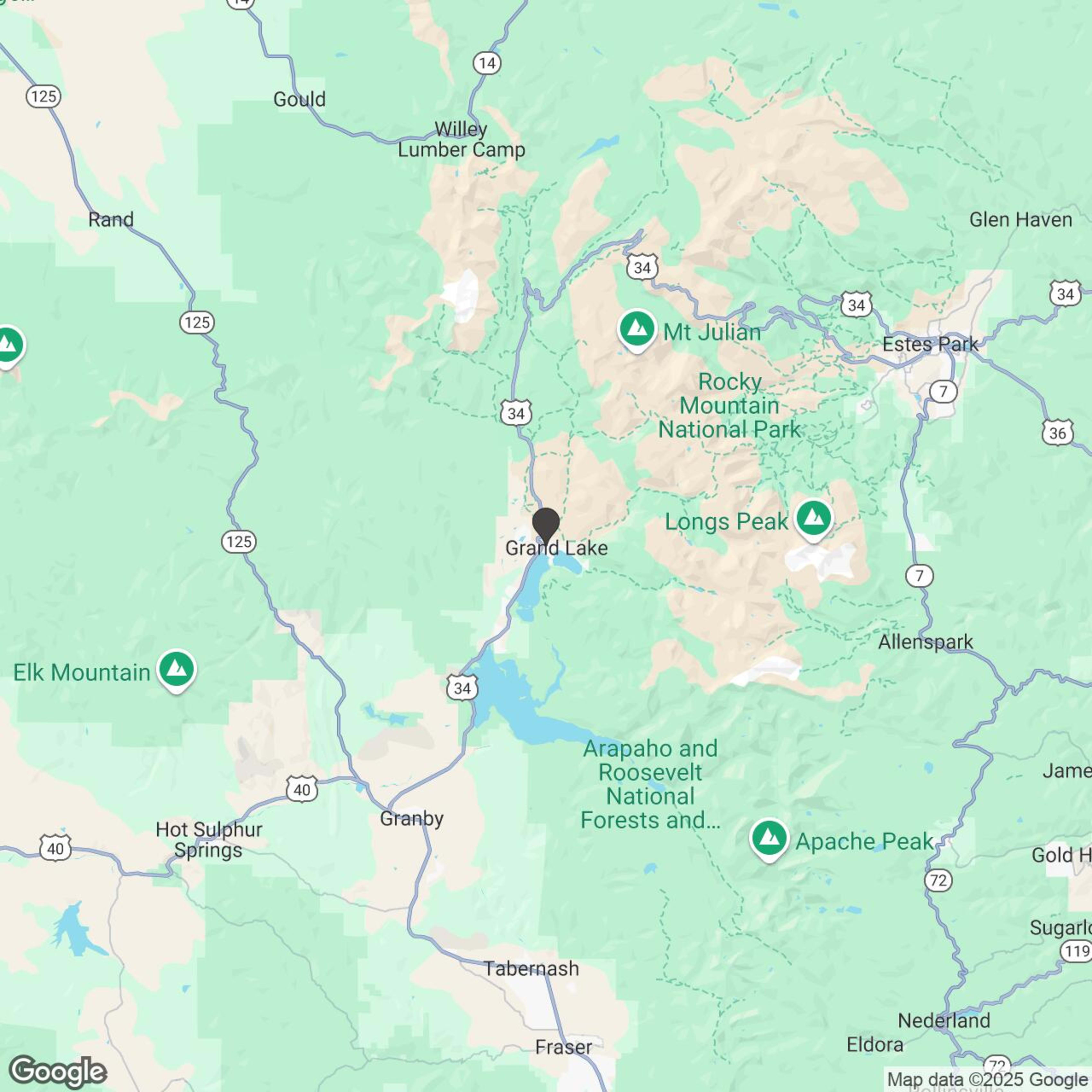Map showing location of Mountain Bike Rentals