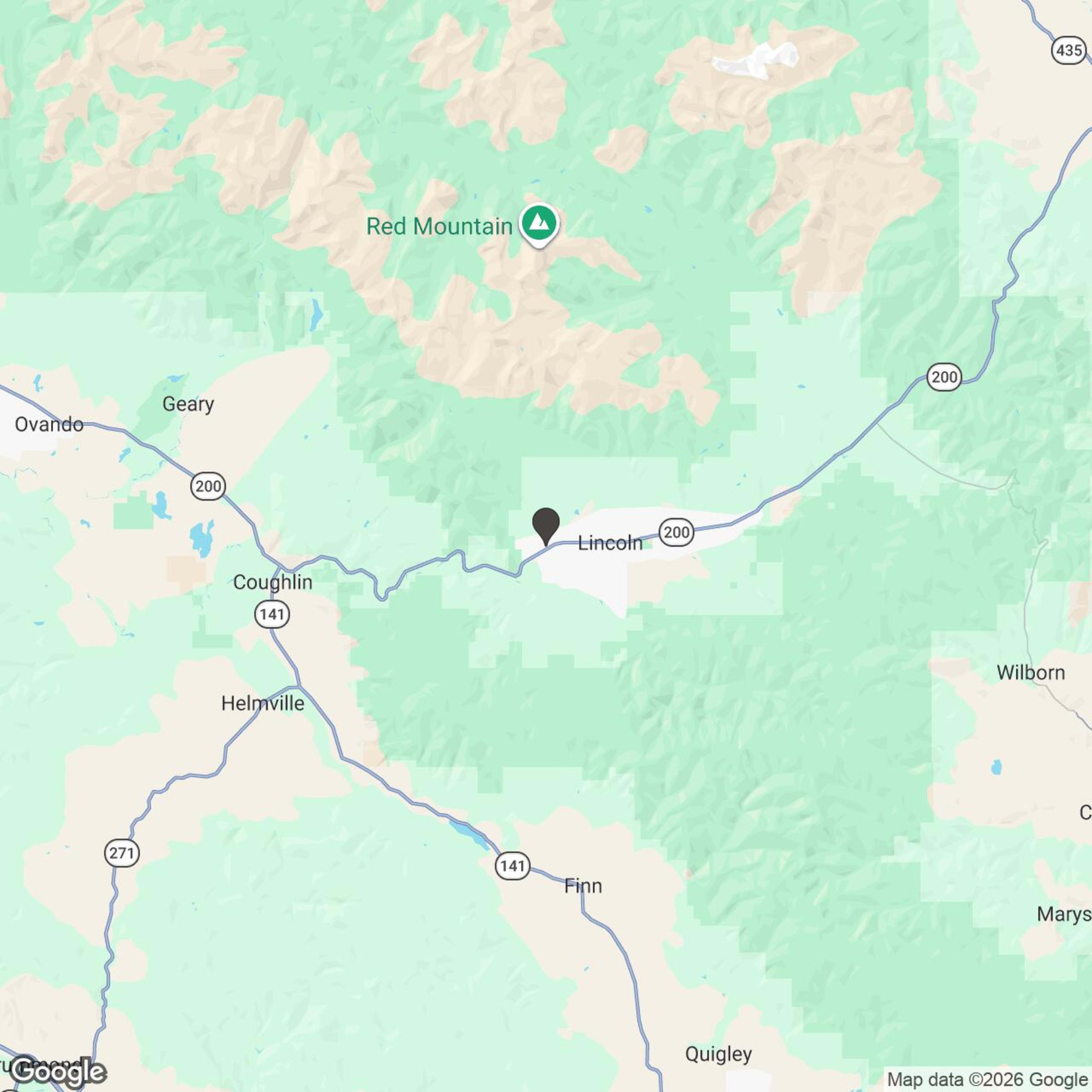 Map showing location of Multi-Day rentals in Lincoln, Montana