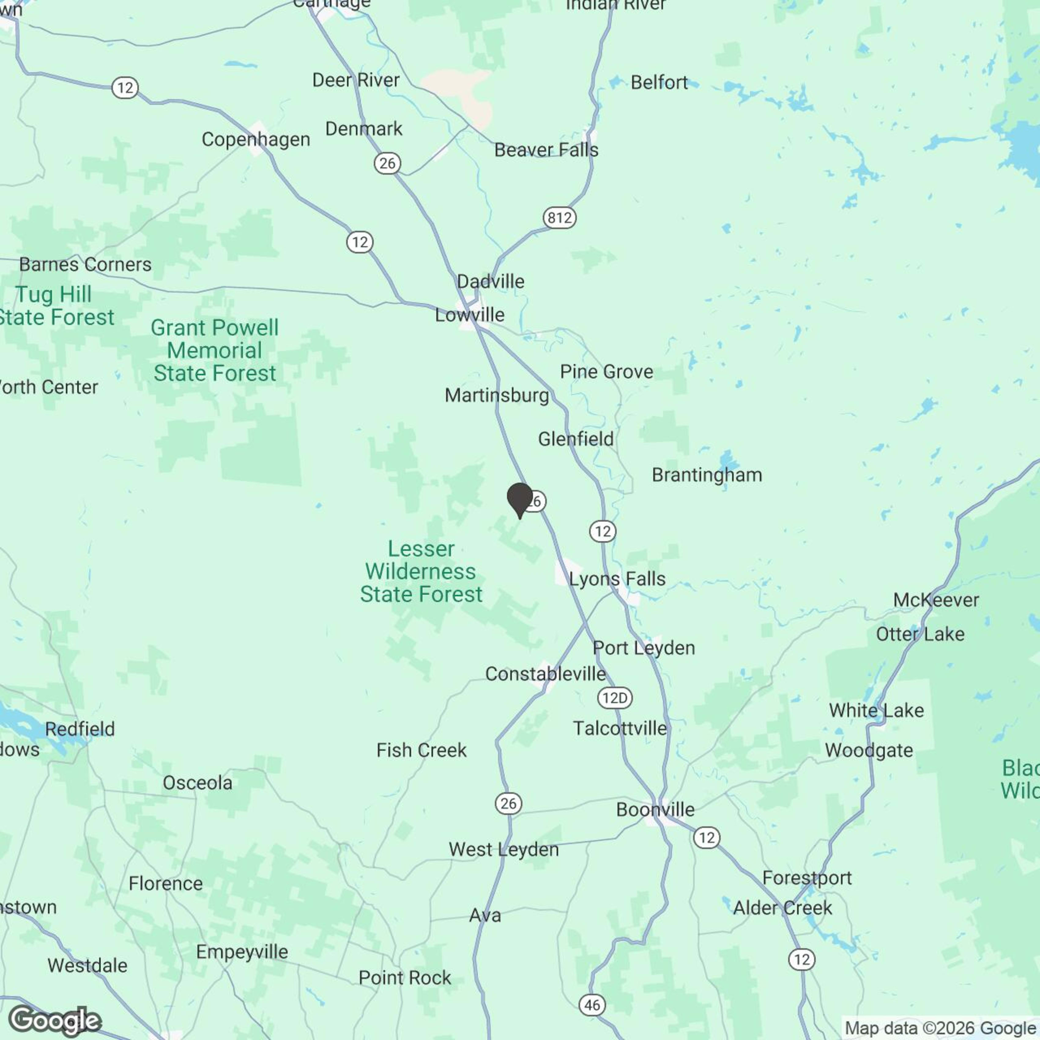 Map showing location of Polaris UTV Rental