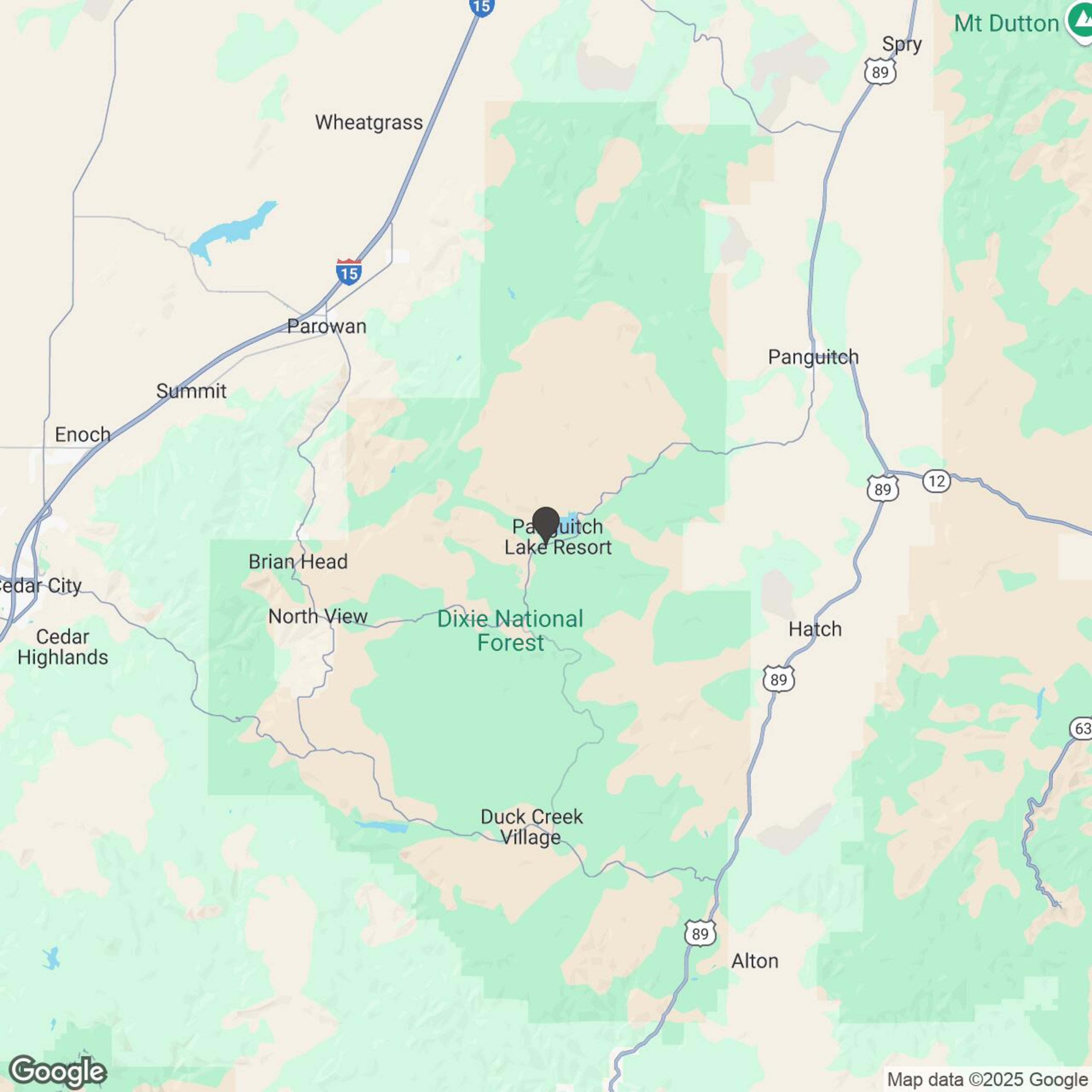 Map showing location of Panguitch City Slingshot Rental at Henrie's Hitch-N-Post RV Park
