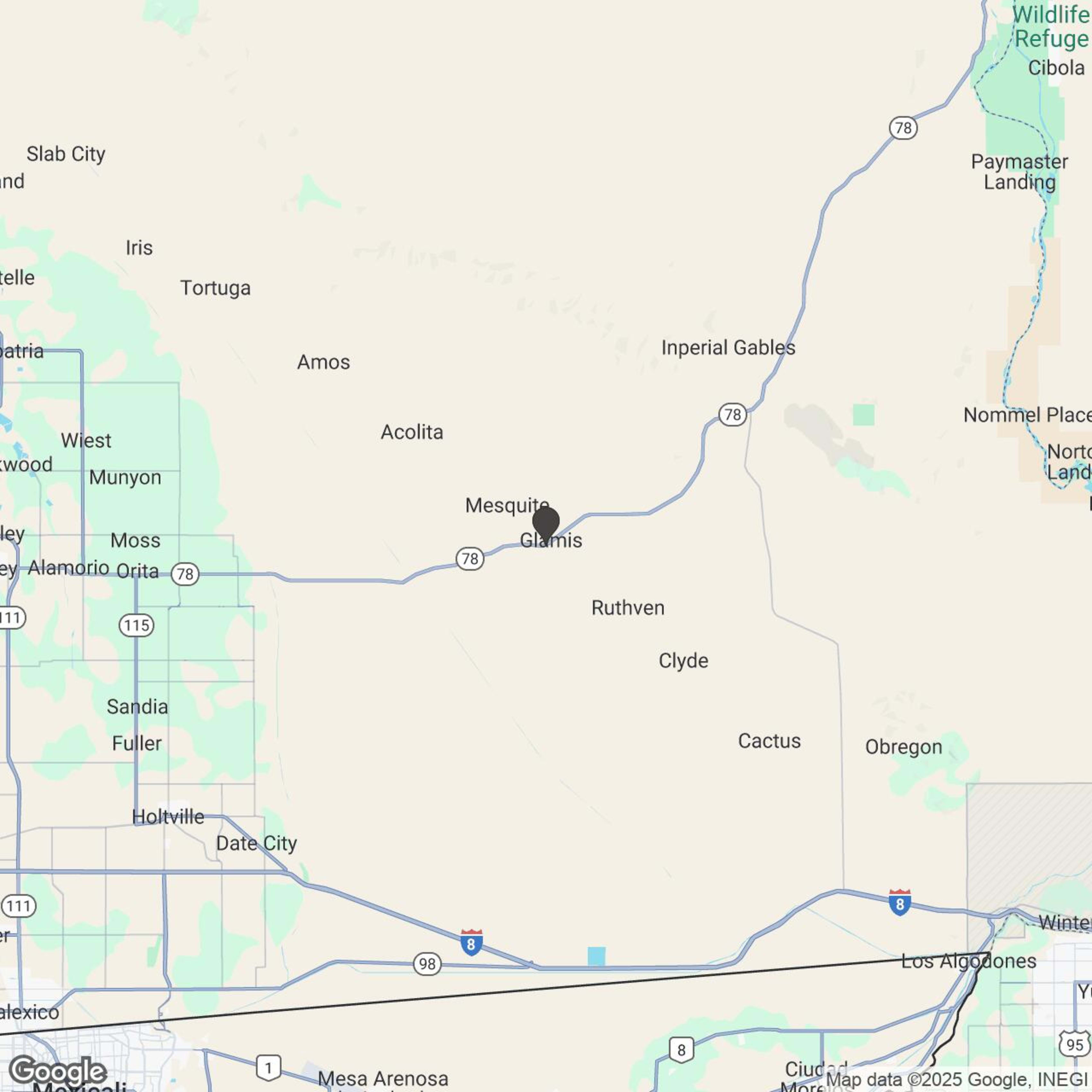 Map showing location of The Wide-Open Glamis Experience
