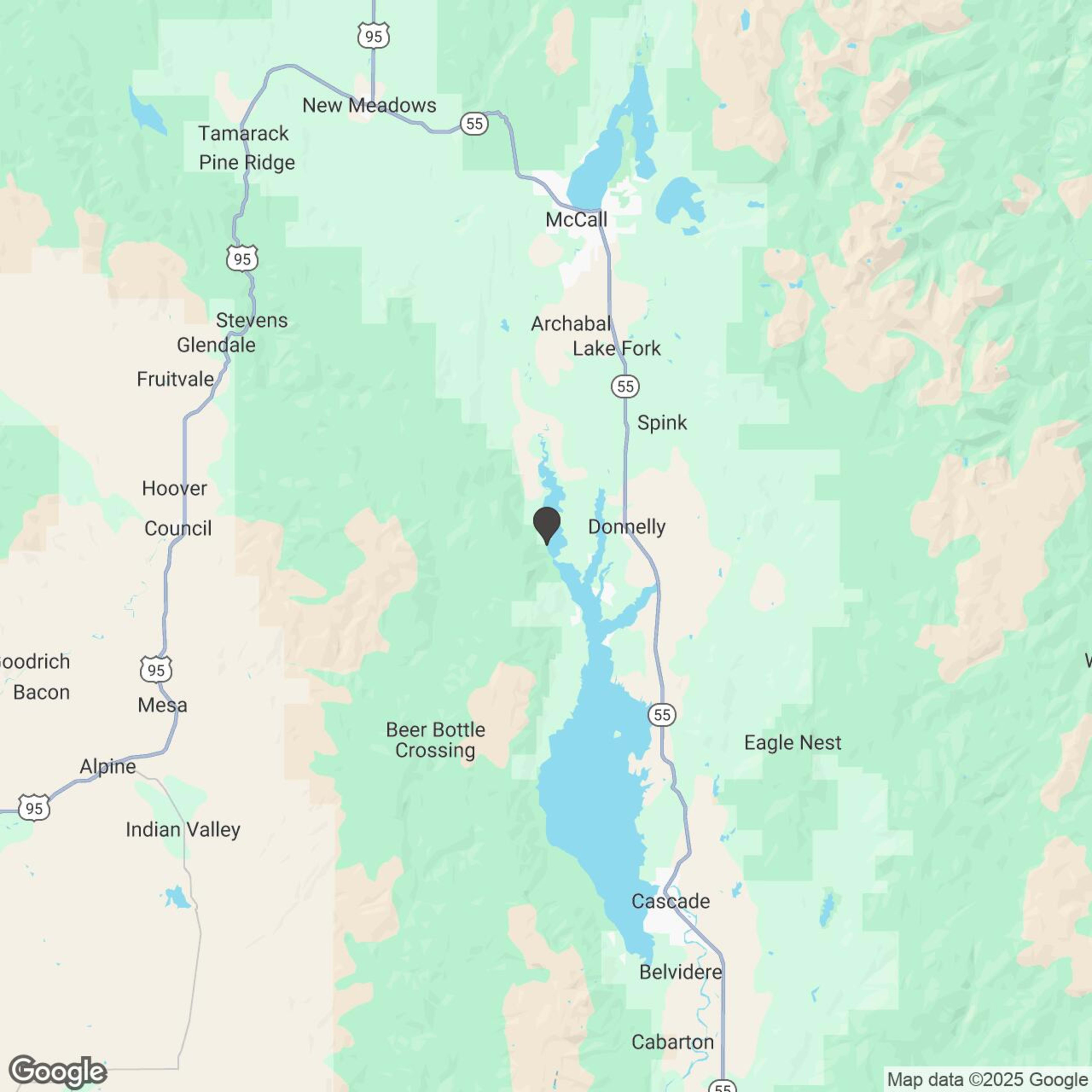 Map showing location of Donnelly Snowmobile Rentals