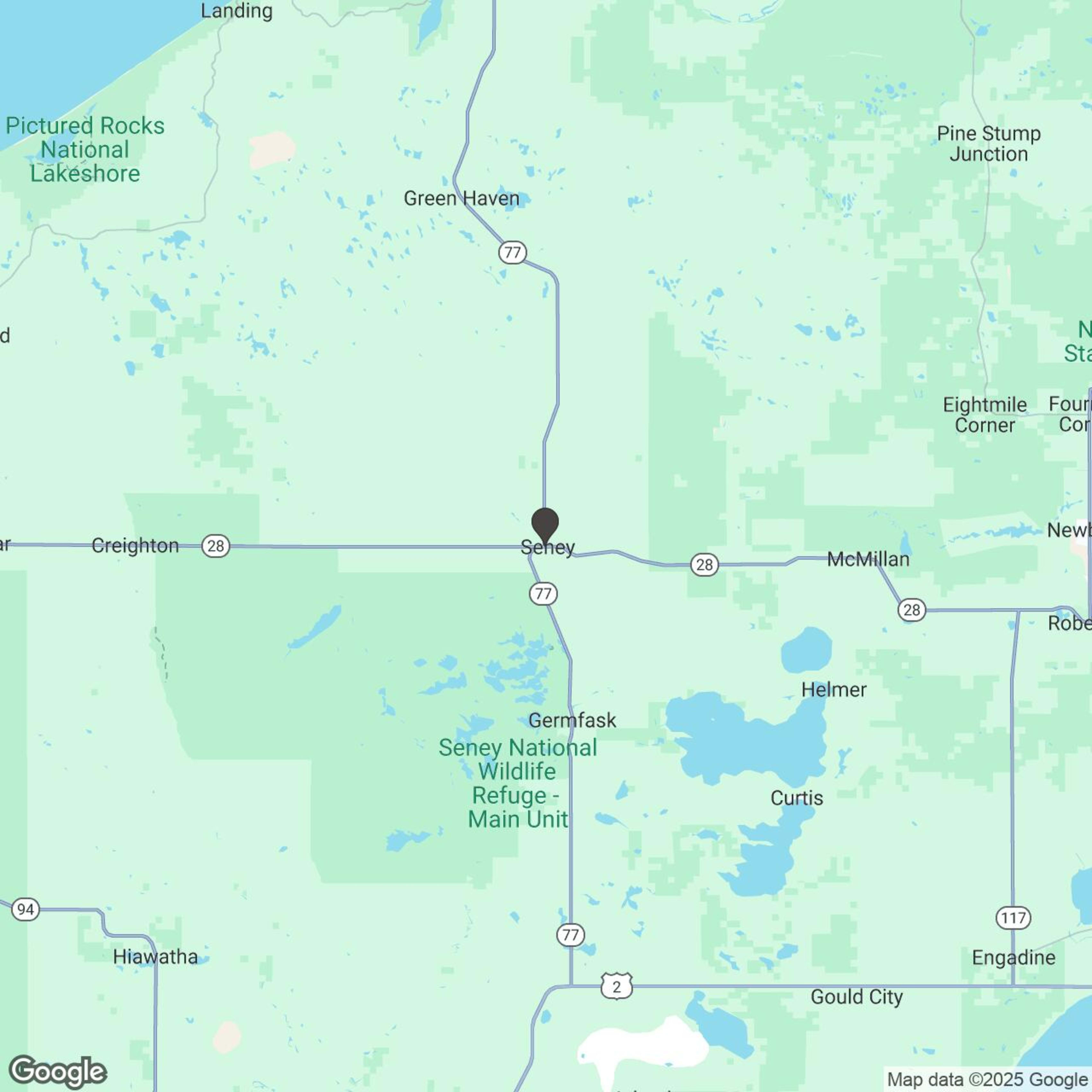 Map showing location of U.P UTV Rentals @ Fox River Motel