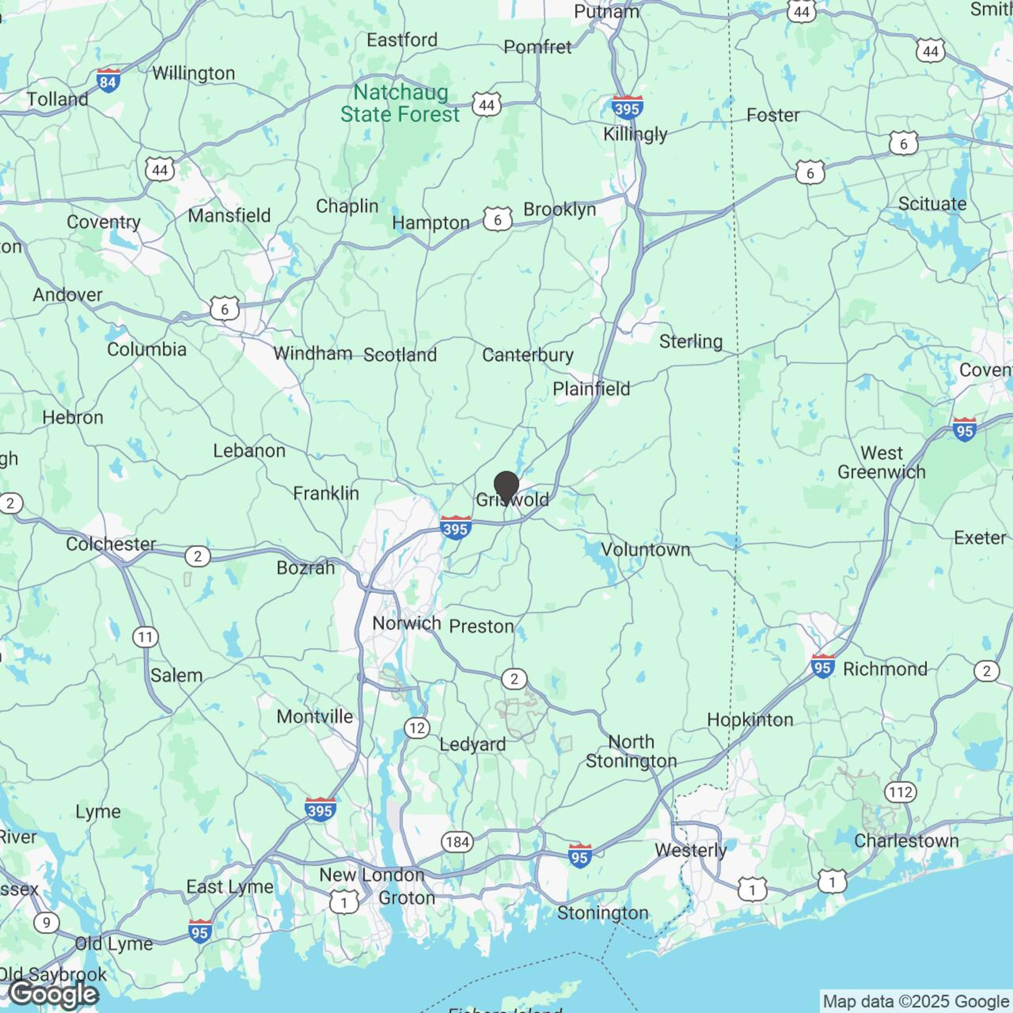 Map showing location of Connecticut Slingshot Adventure