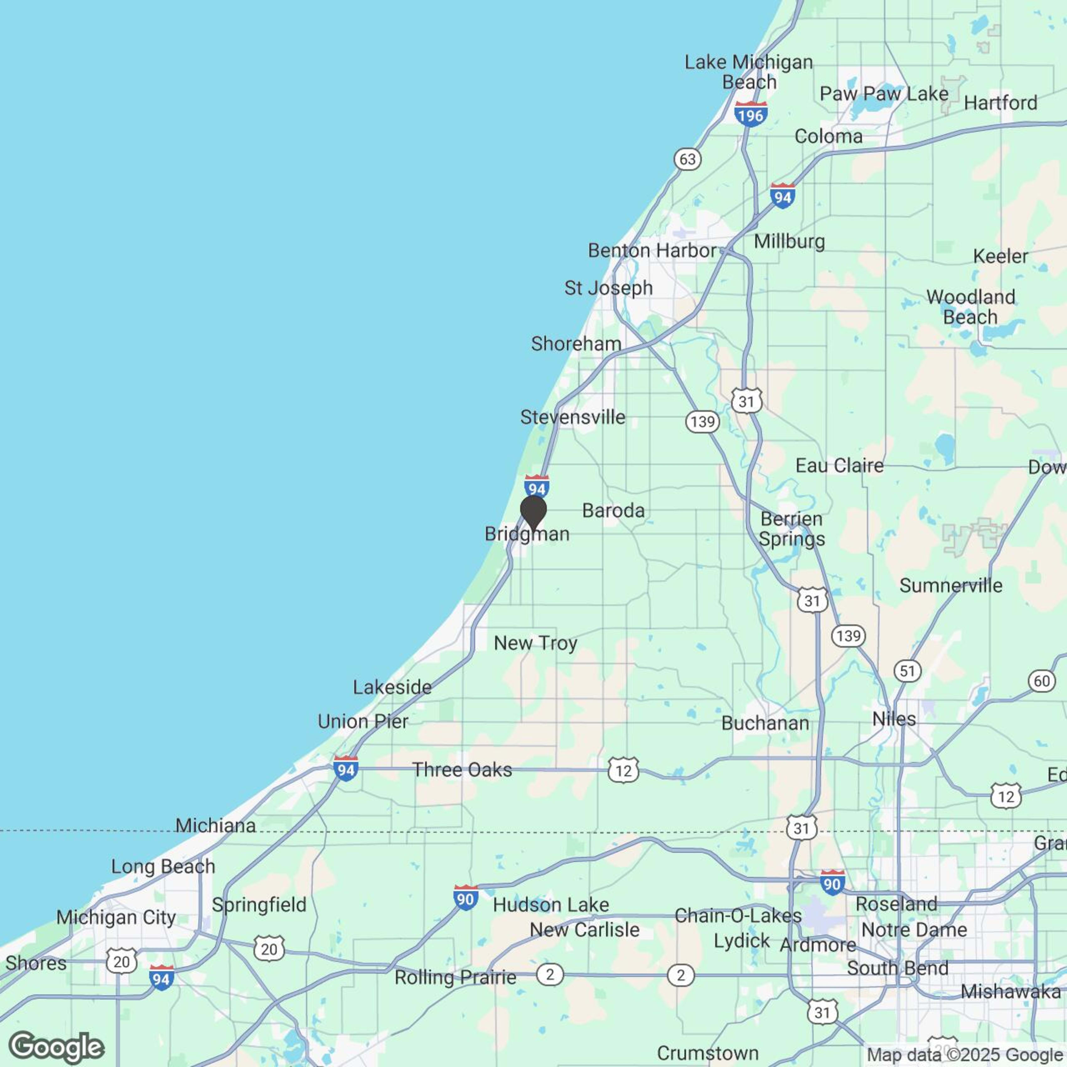 Map showing location of Lake Side Adventure 