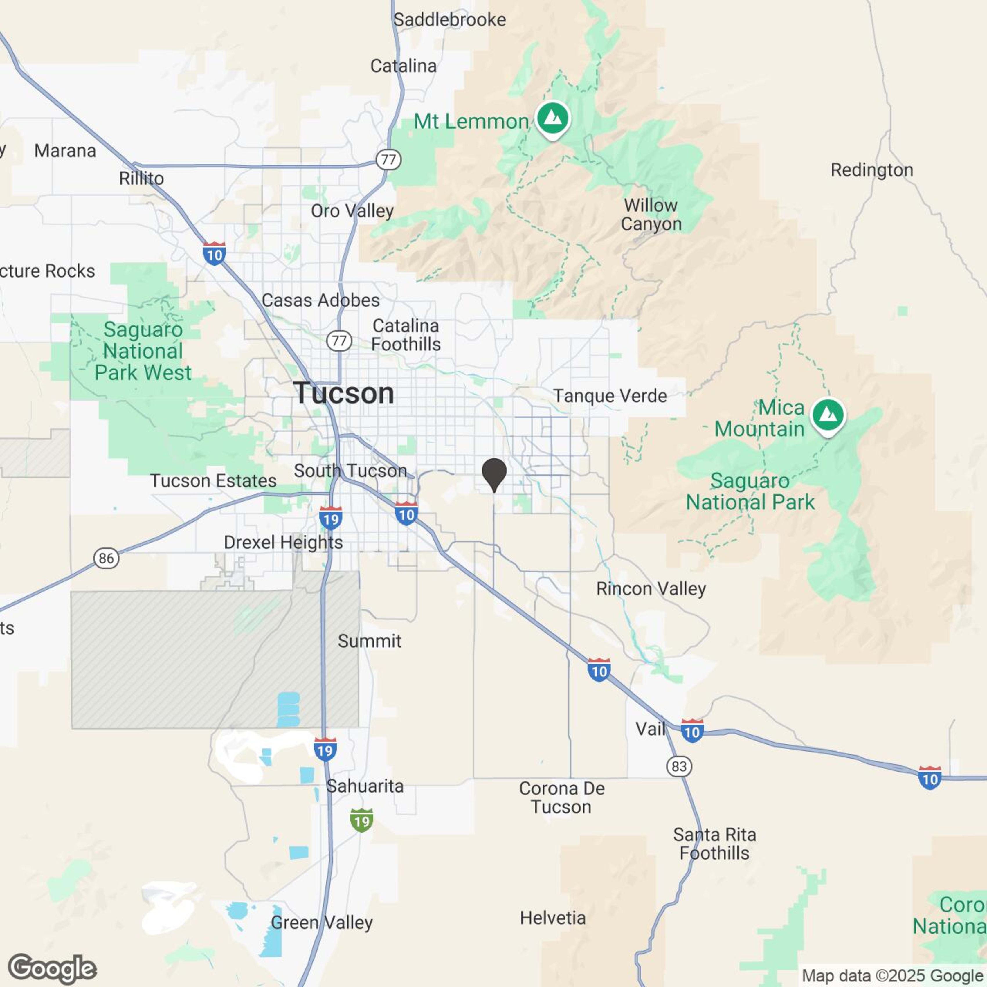 Map showing location of Off-Road at Tucson Adventure Rentals