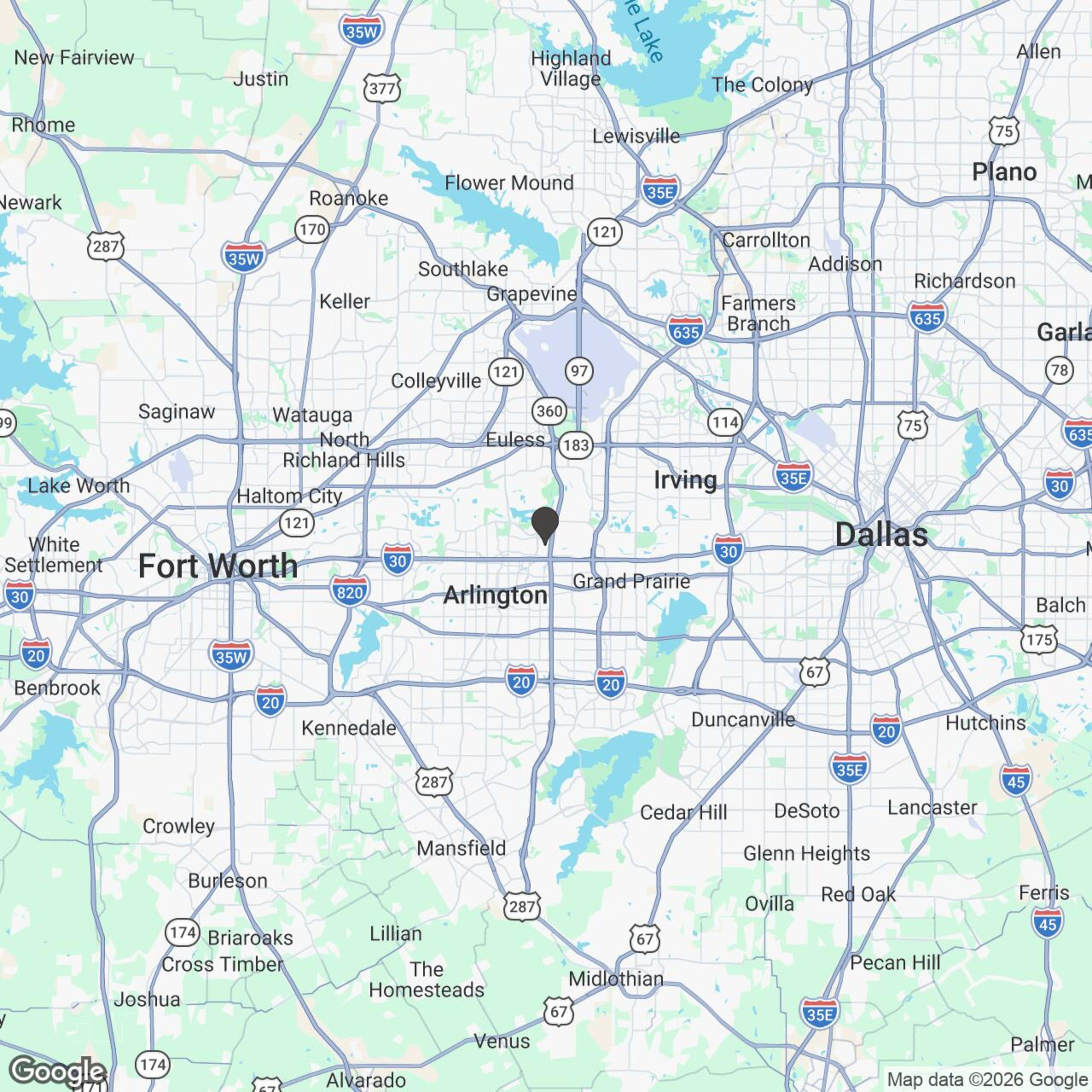 Map showing location of 1 Hour Test Drive
