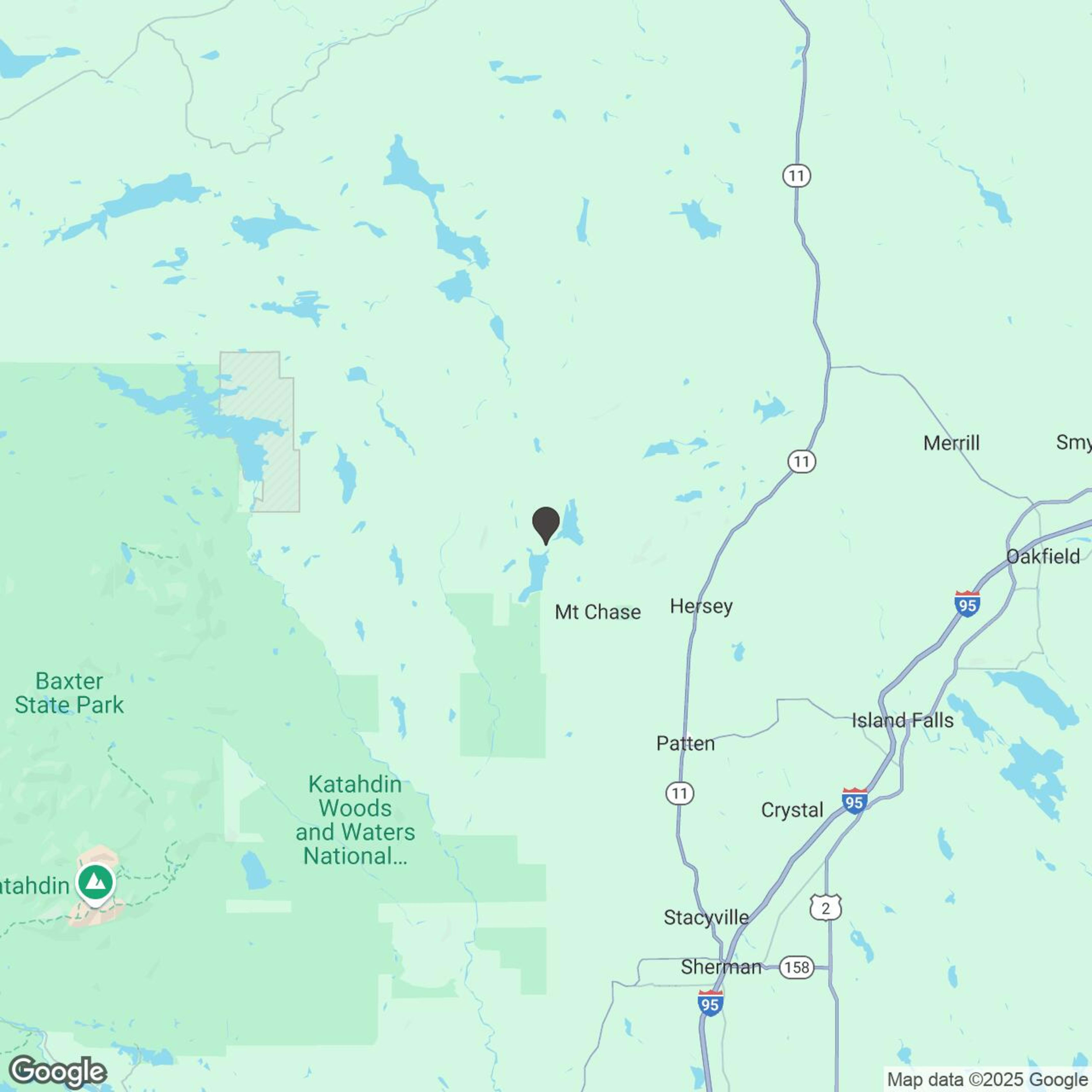 Map showing location of Snowmobile the Katahdin Valley-Shin Pond Village