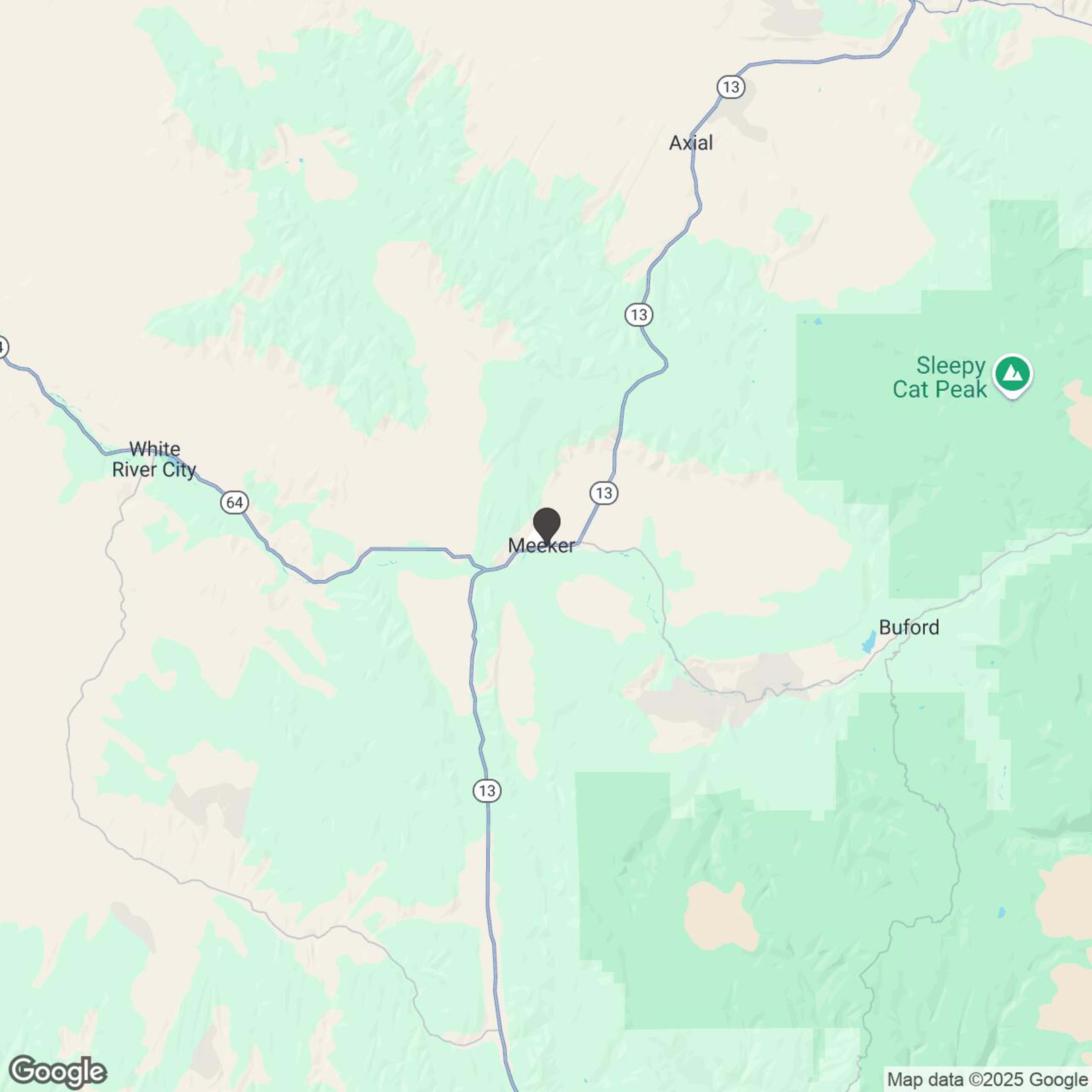 Map showing location of Meeker Historical Tour
