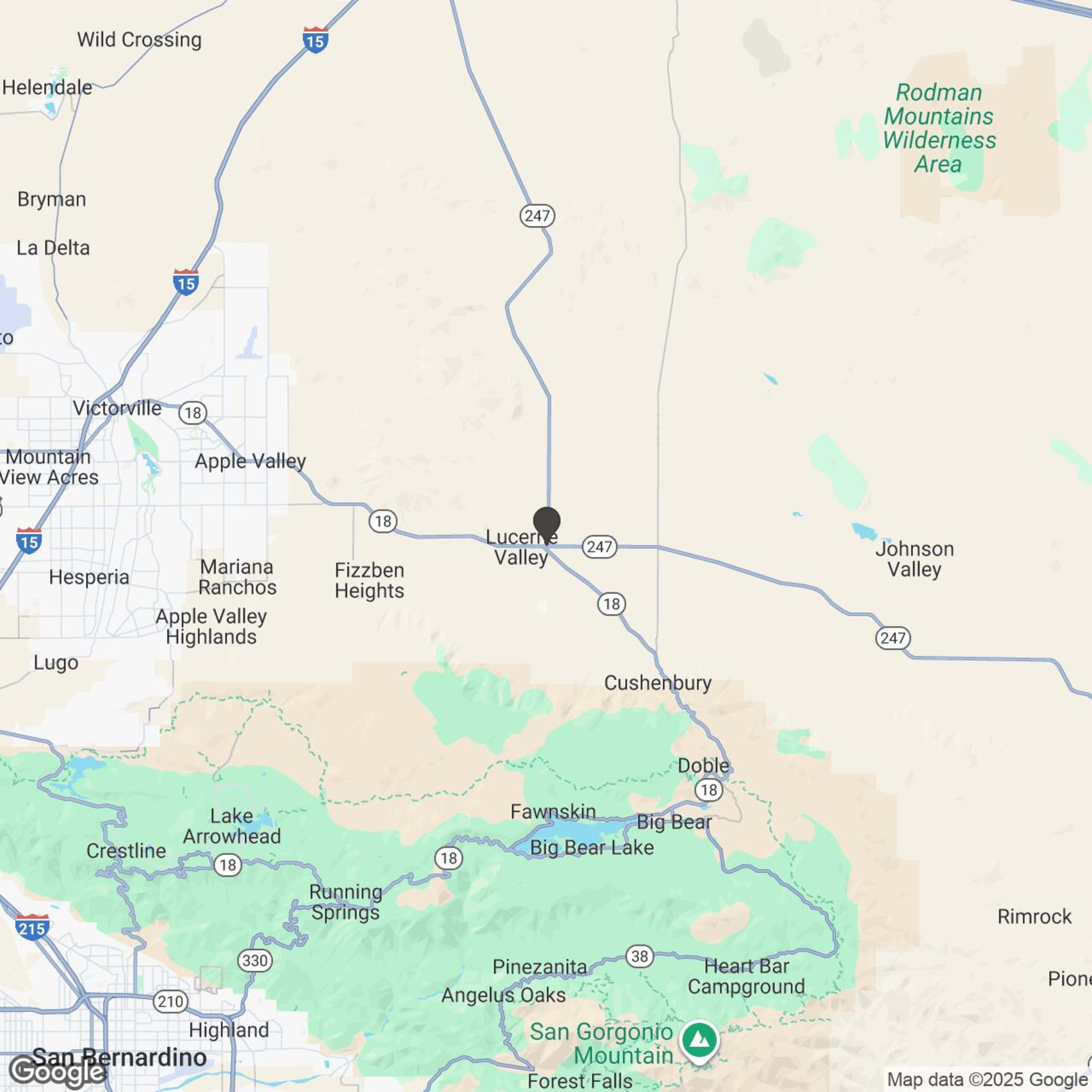 Map showing location of Mojave Mammoth Trail