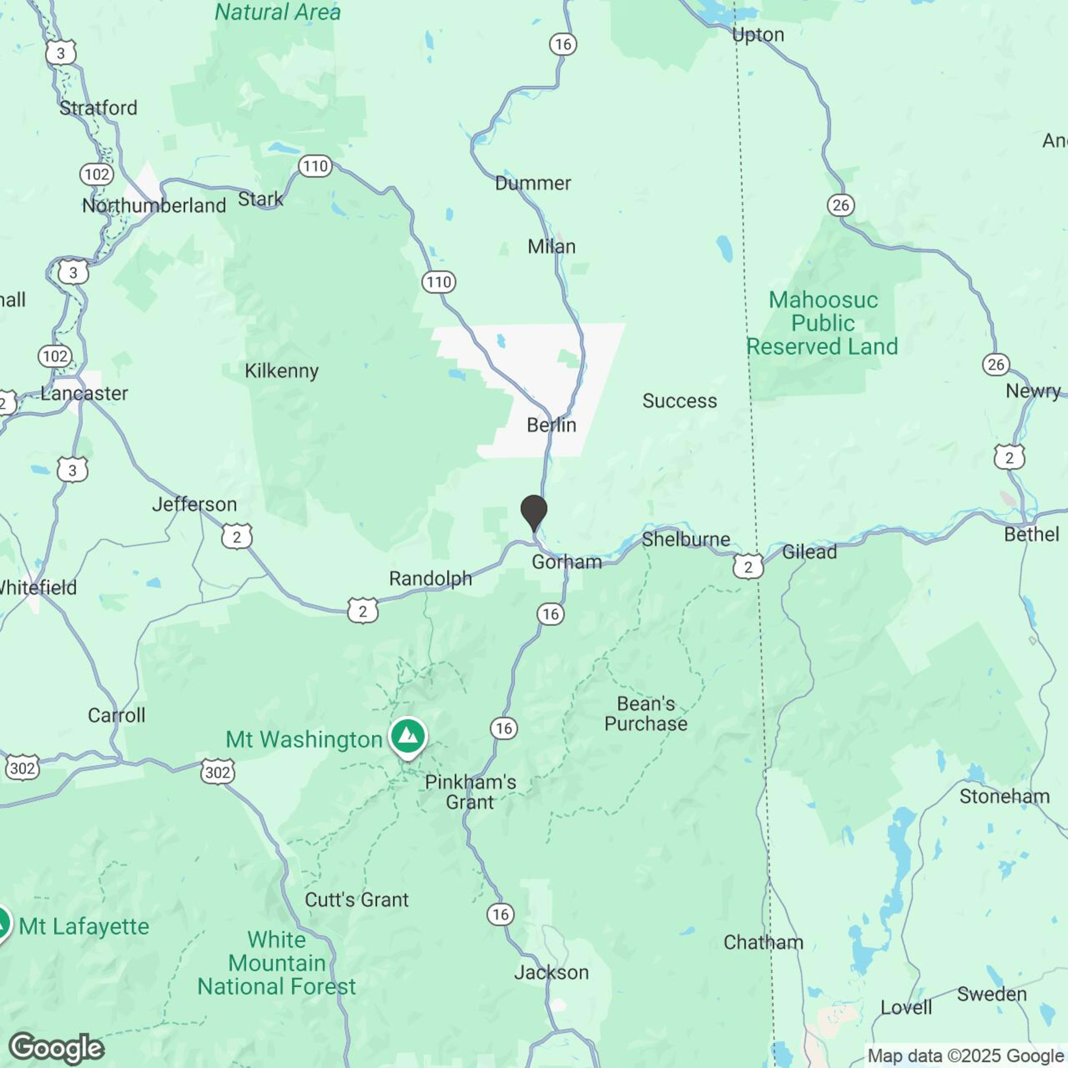 Map showing location of Winter ATV Rentals - Gorham