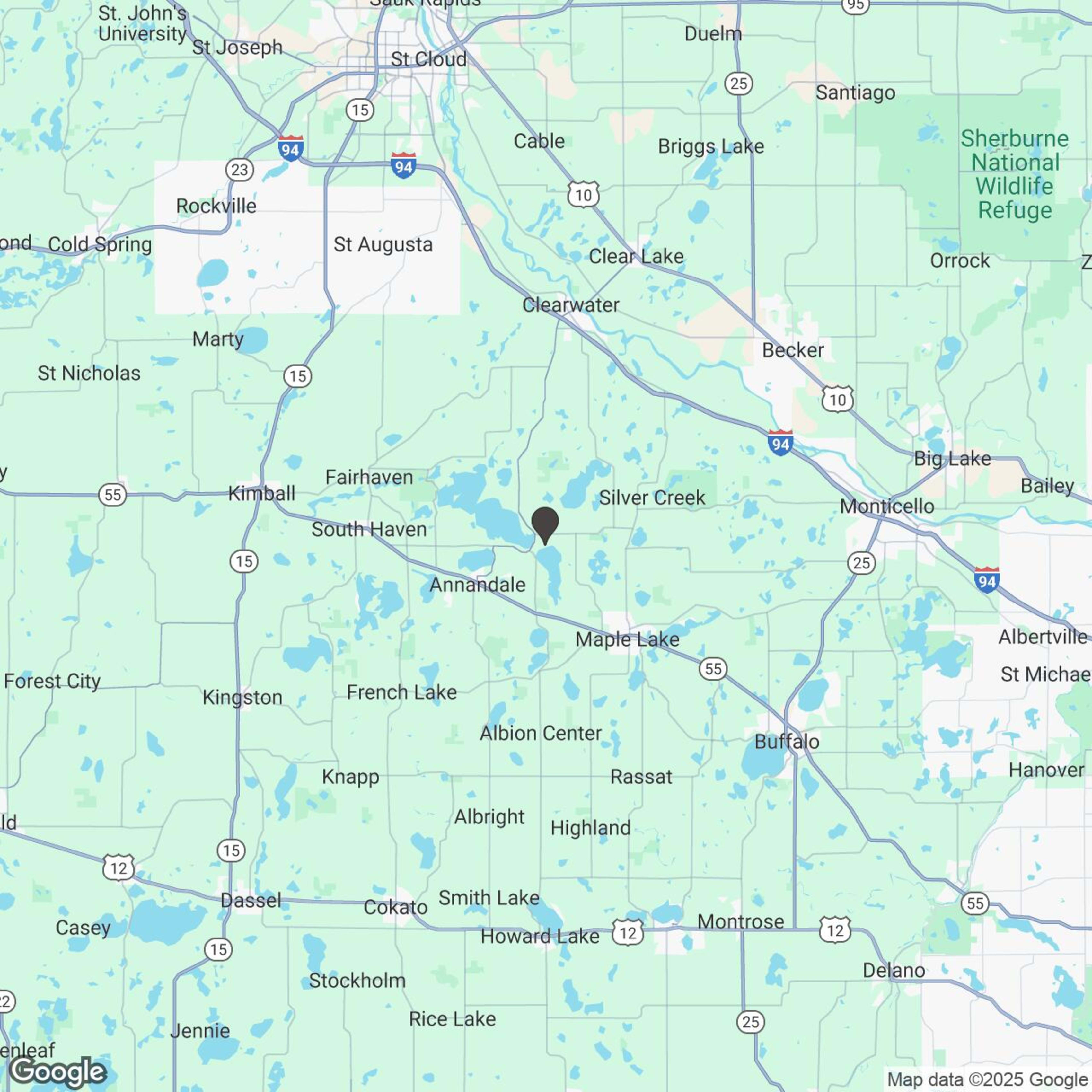 Map showing location of Cedar Lake Boating Adventure