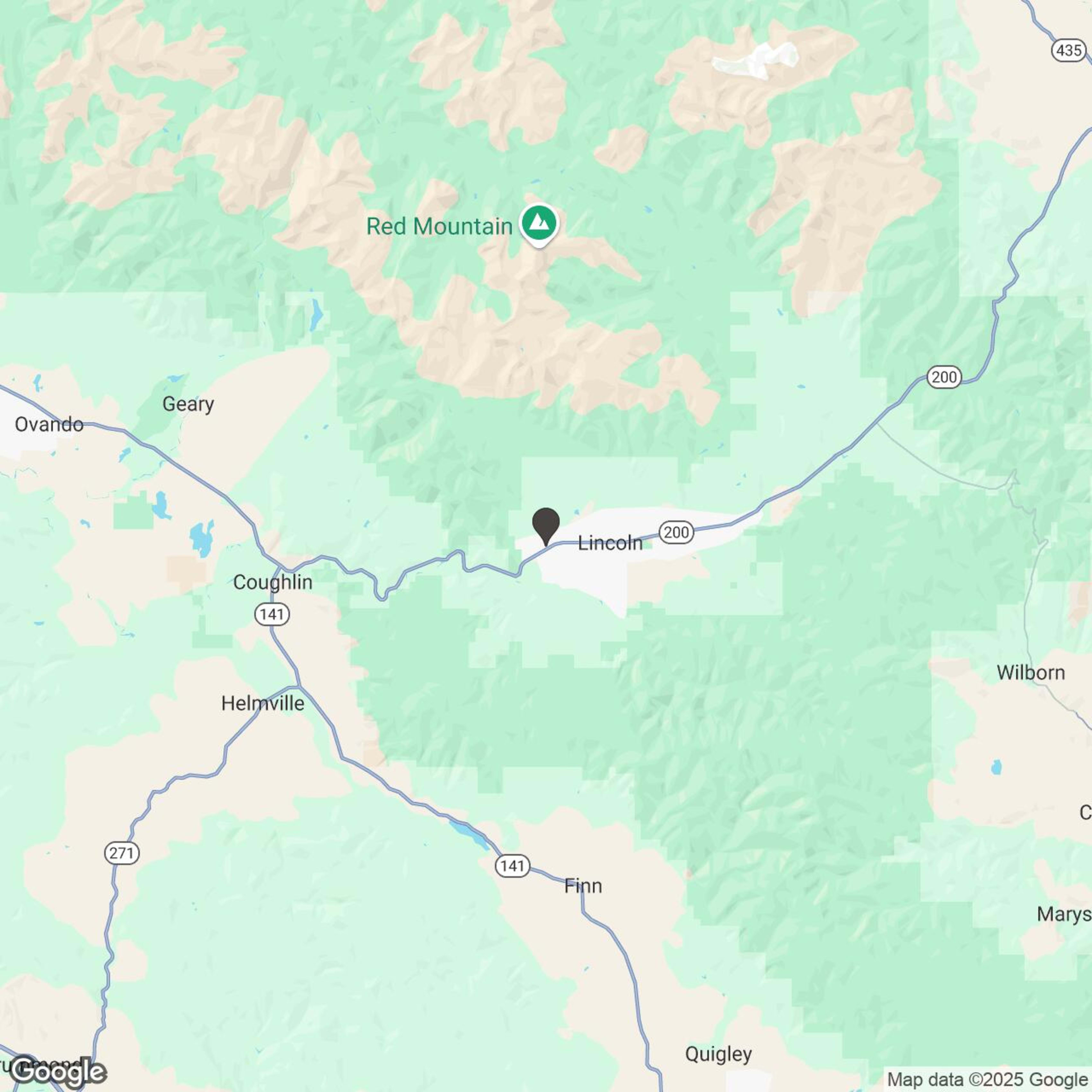 Map showing location of Multi-Day rentals in Lincoln, Montana