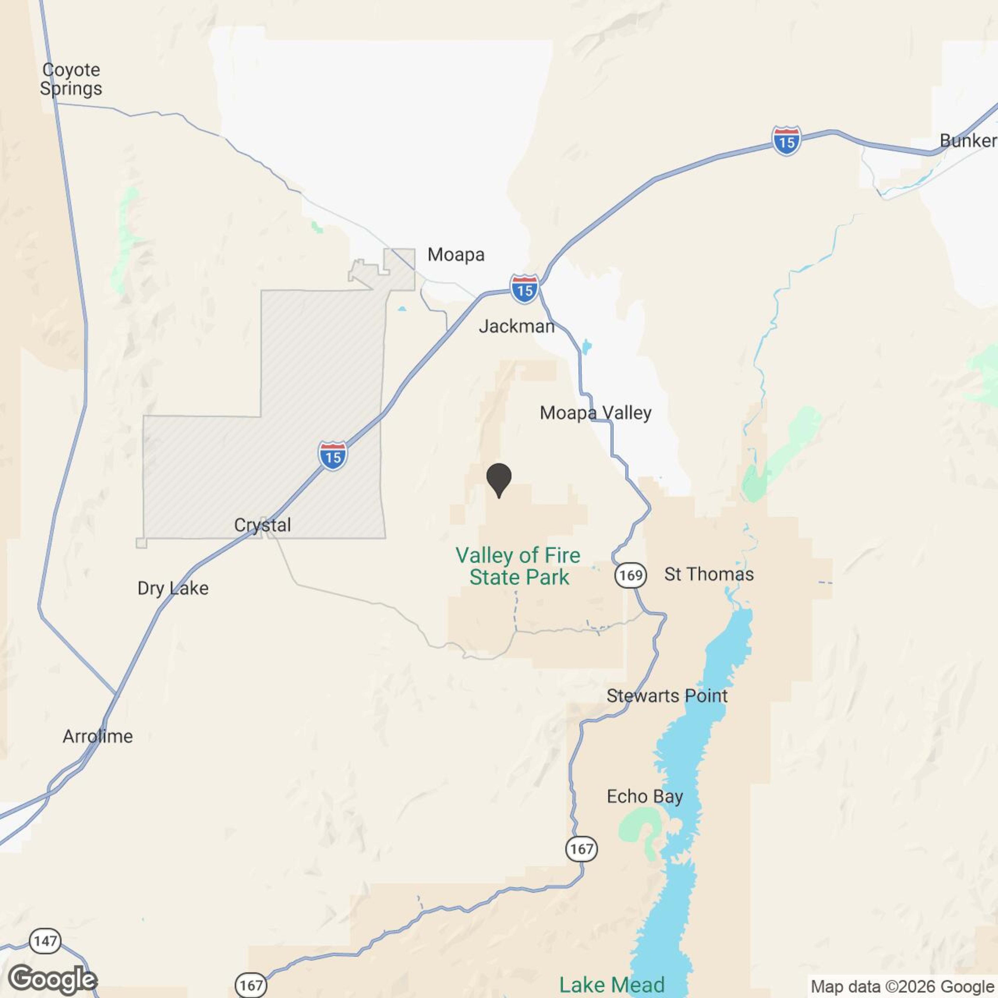Map showing location of Valley of Fire Backcountry | 4-Hour Adventure
