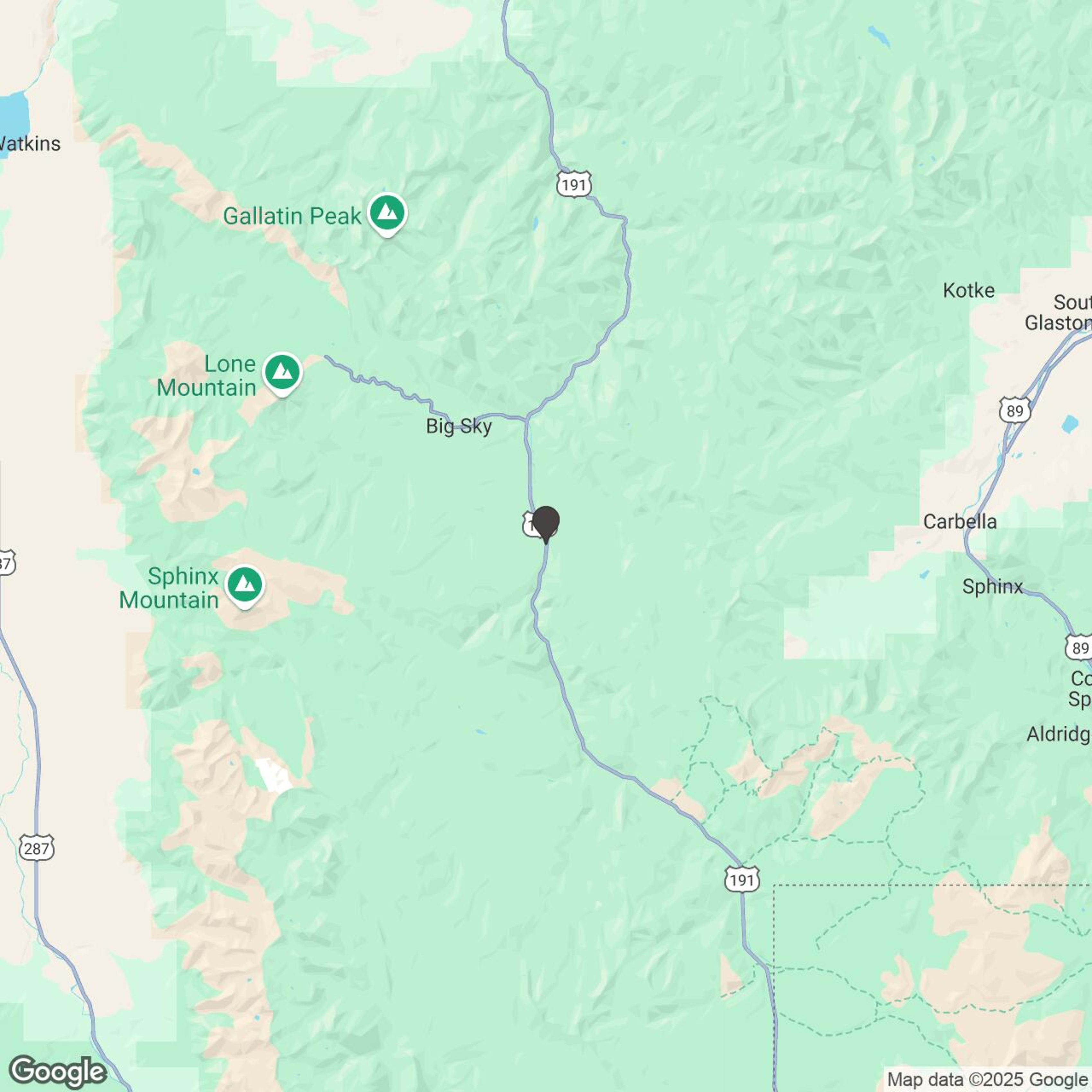 Map showing location of Big Sky 4-Hour Off Road Adventure