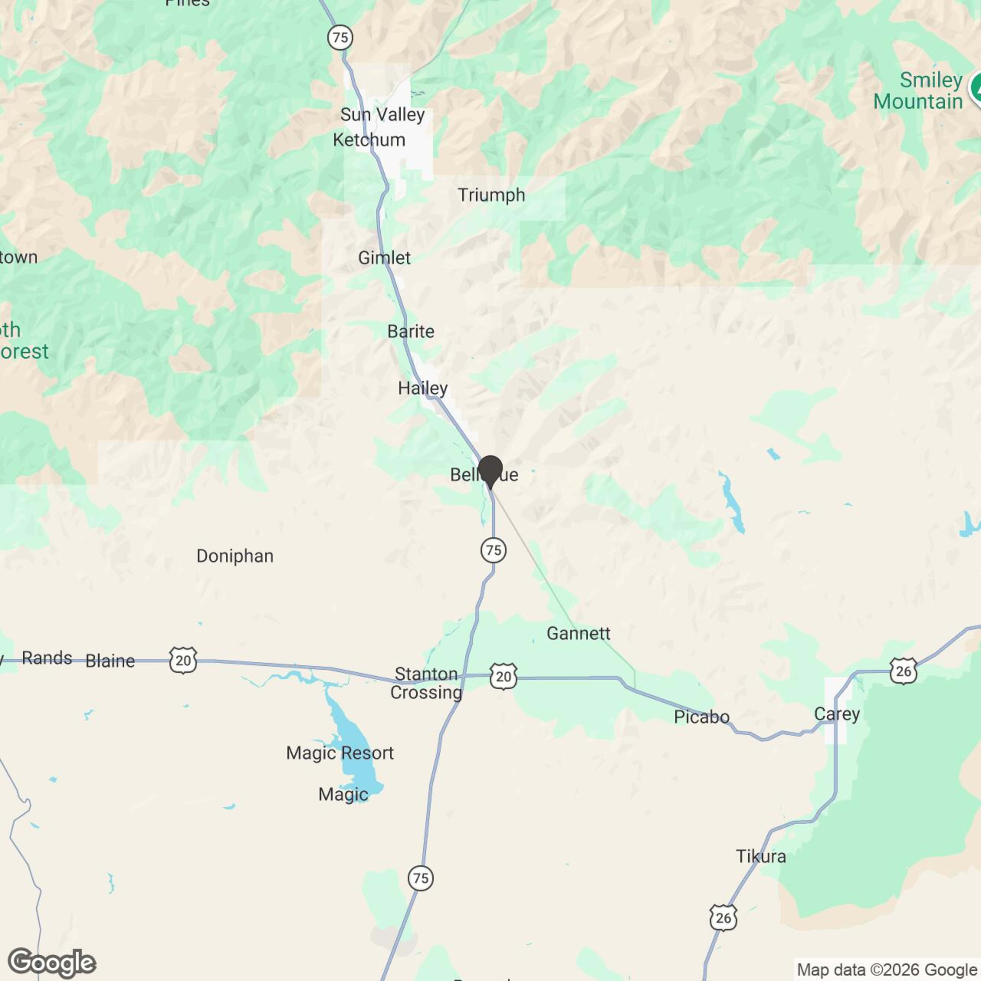 Map showing location of Desert Cave Excursion