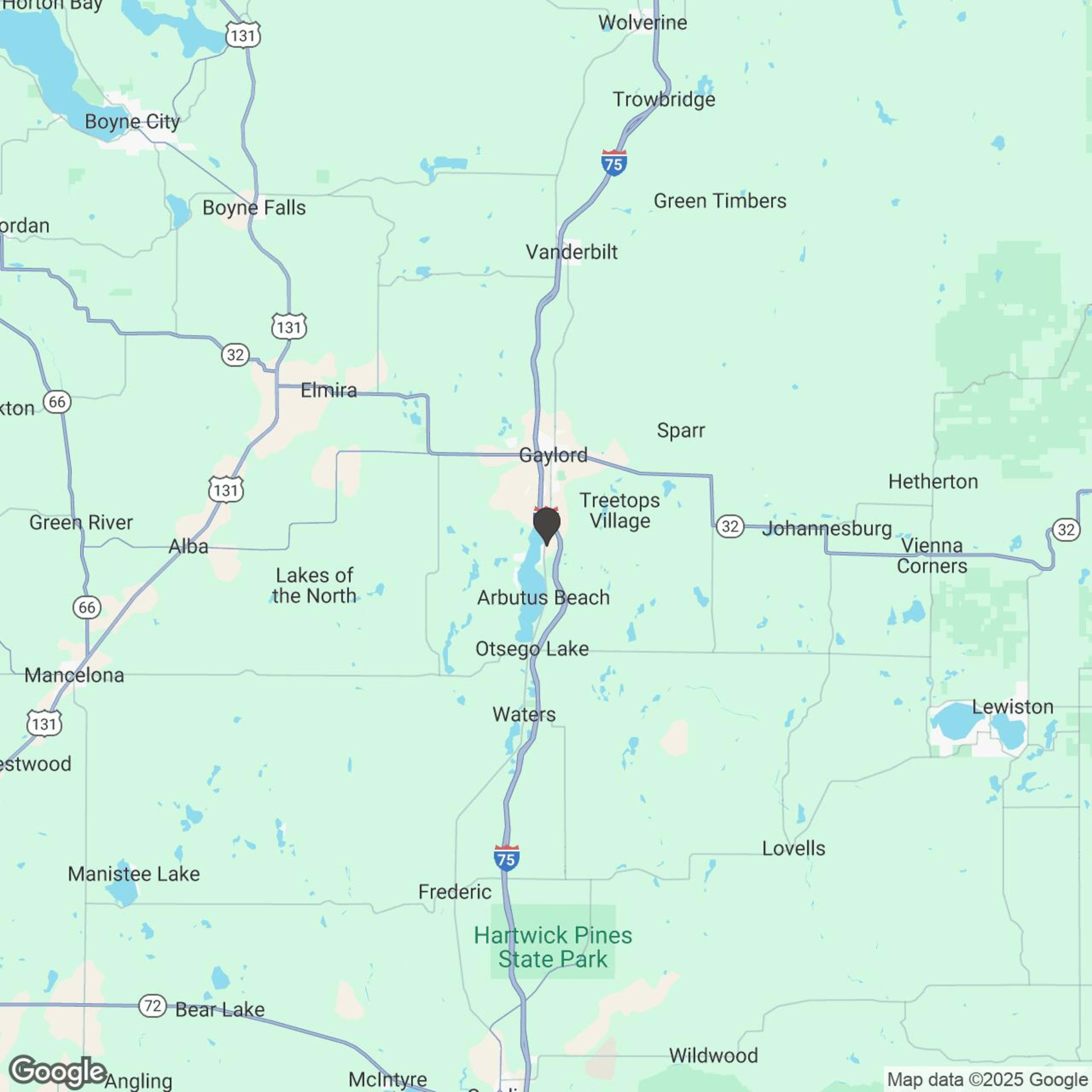 Map showing location of Self-Guided Off-Road Rentals / Gaylord, MI