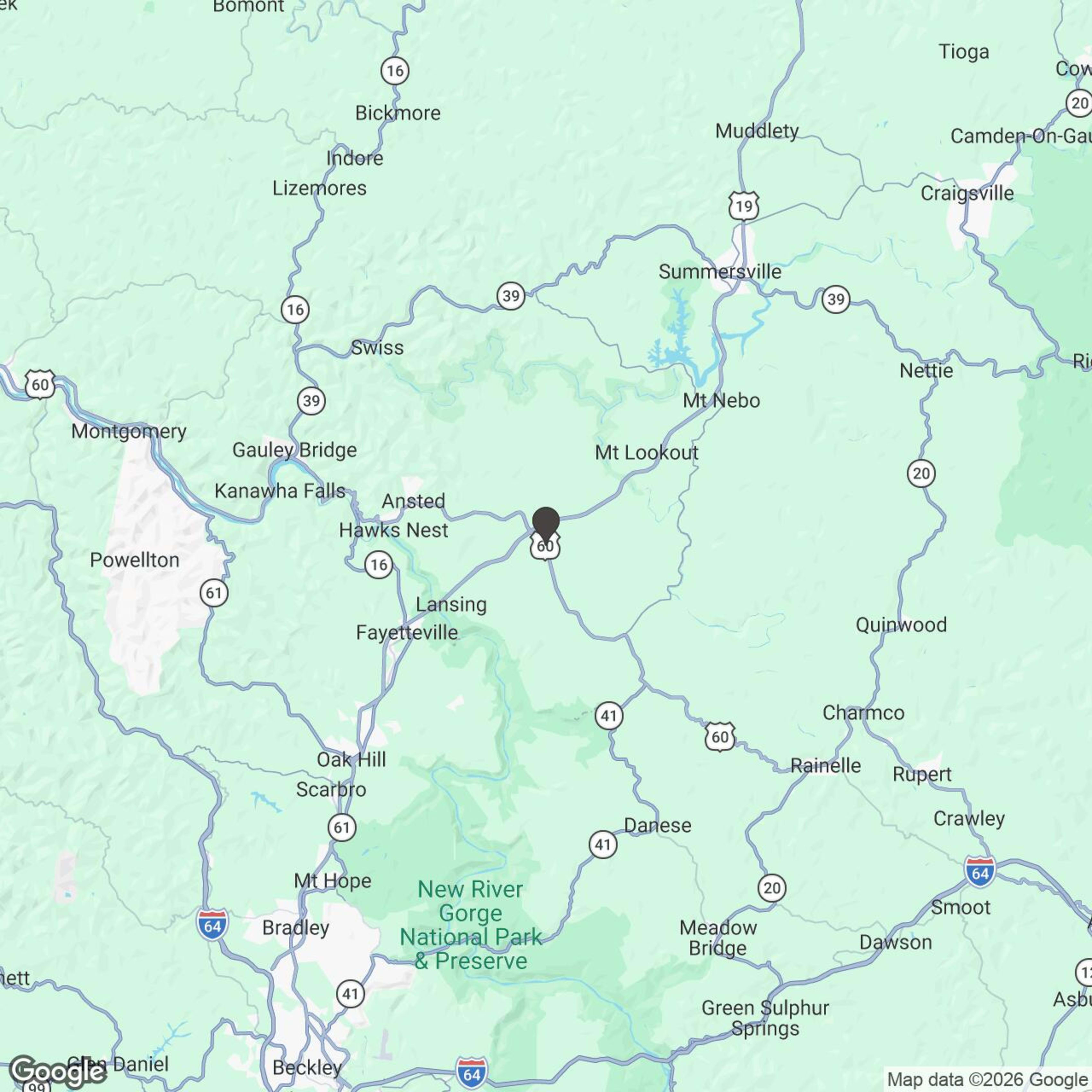 Map showing location of Fall and Winter Guided Side by Side Tour