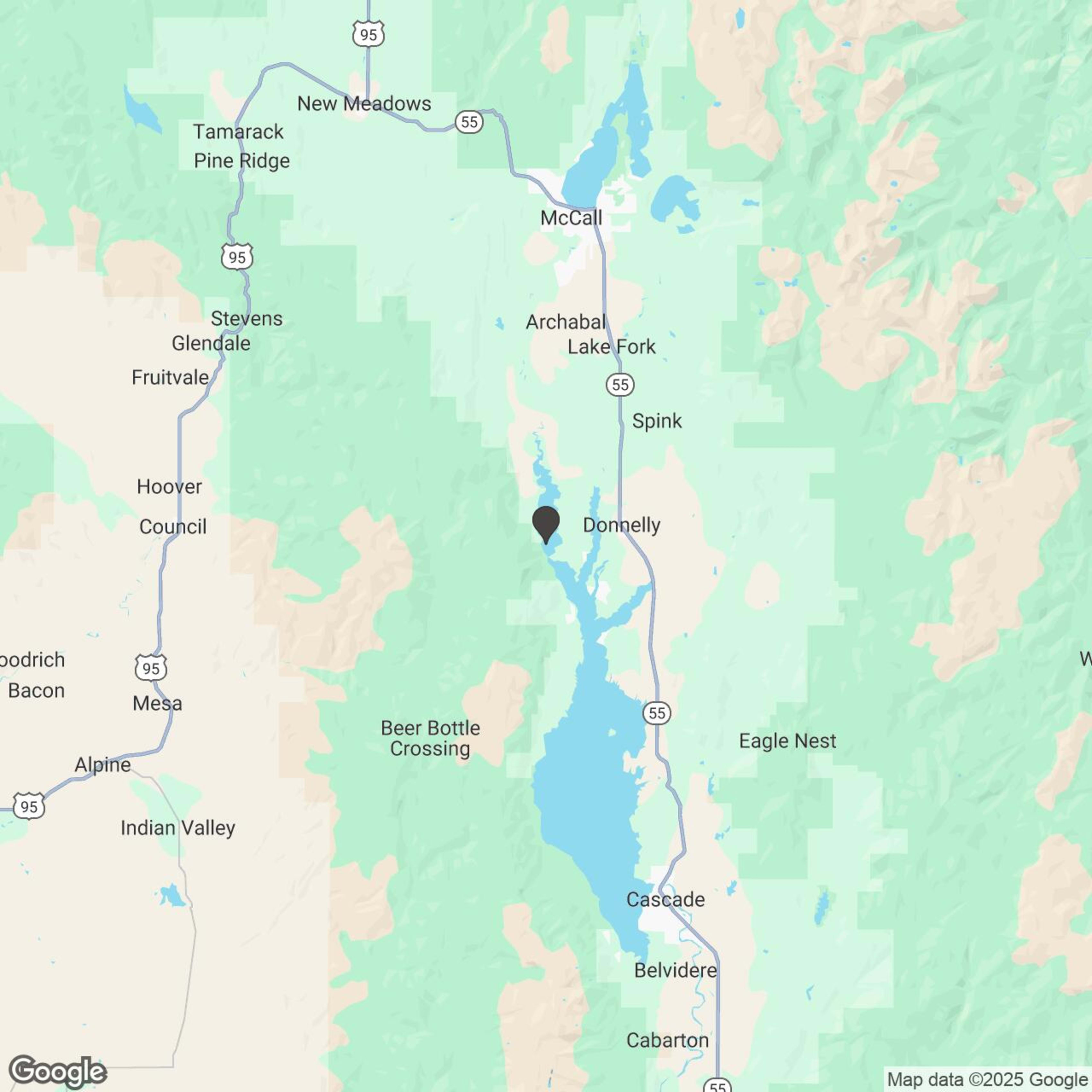 Map showing location of McCall Guided Backcountry Adventure - Intermediate