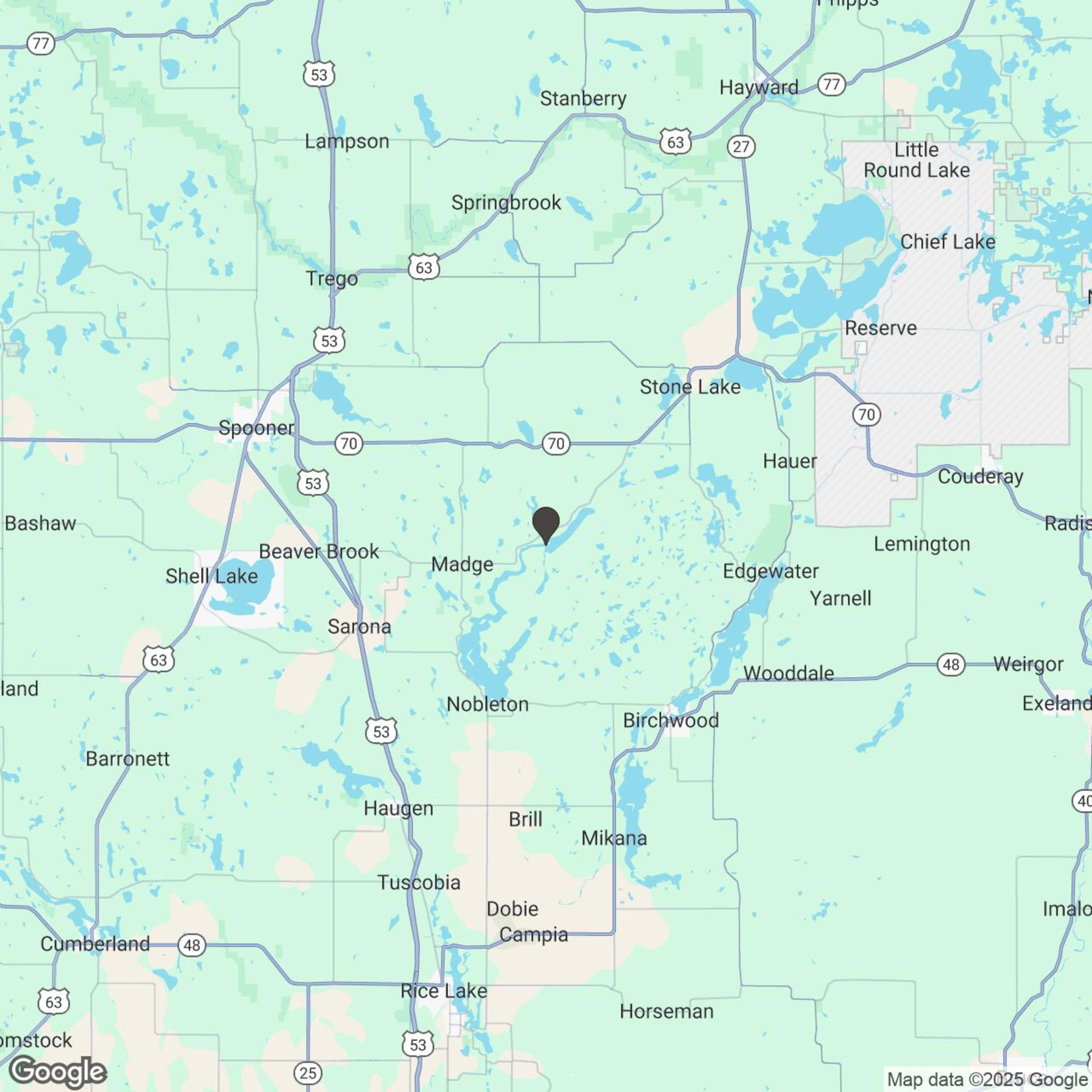 Map showing location of Fun on Long Lake