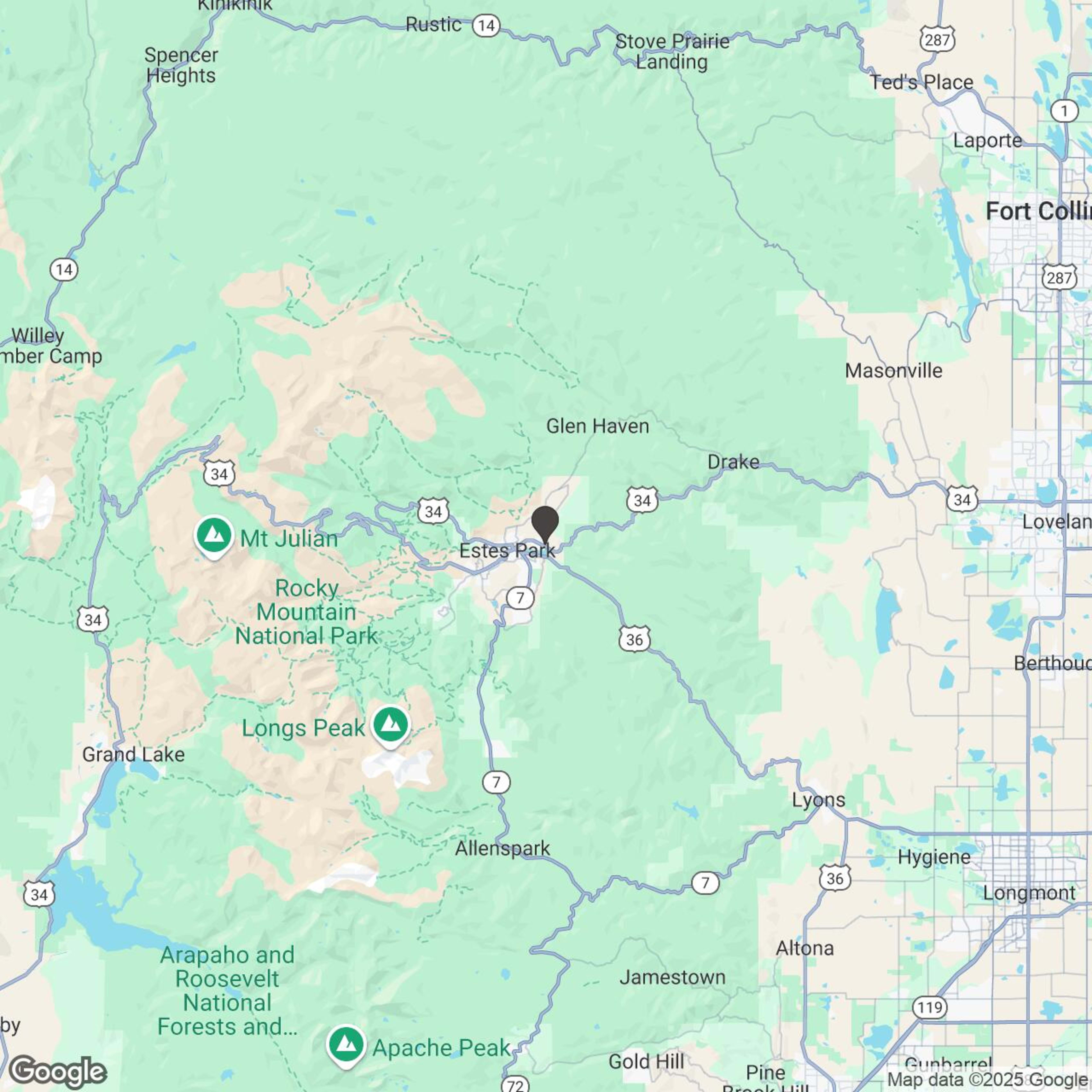 Map showing location of Switzerland in the Rockies Half-Day Heated Northstar 6 Passenger