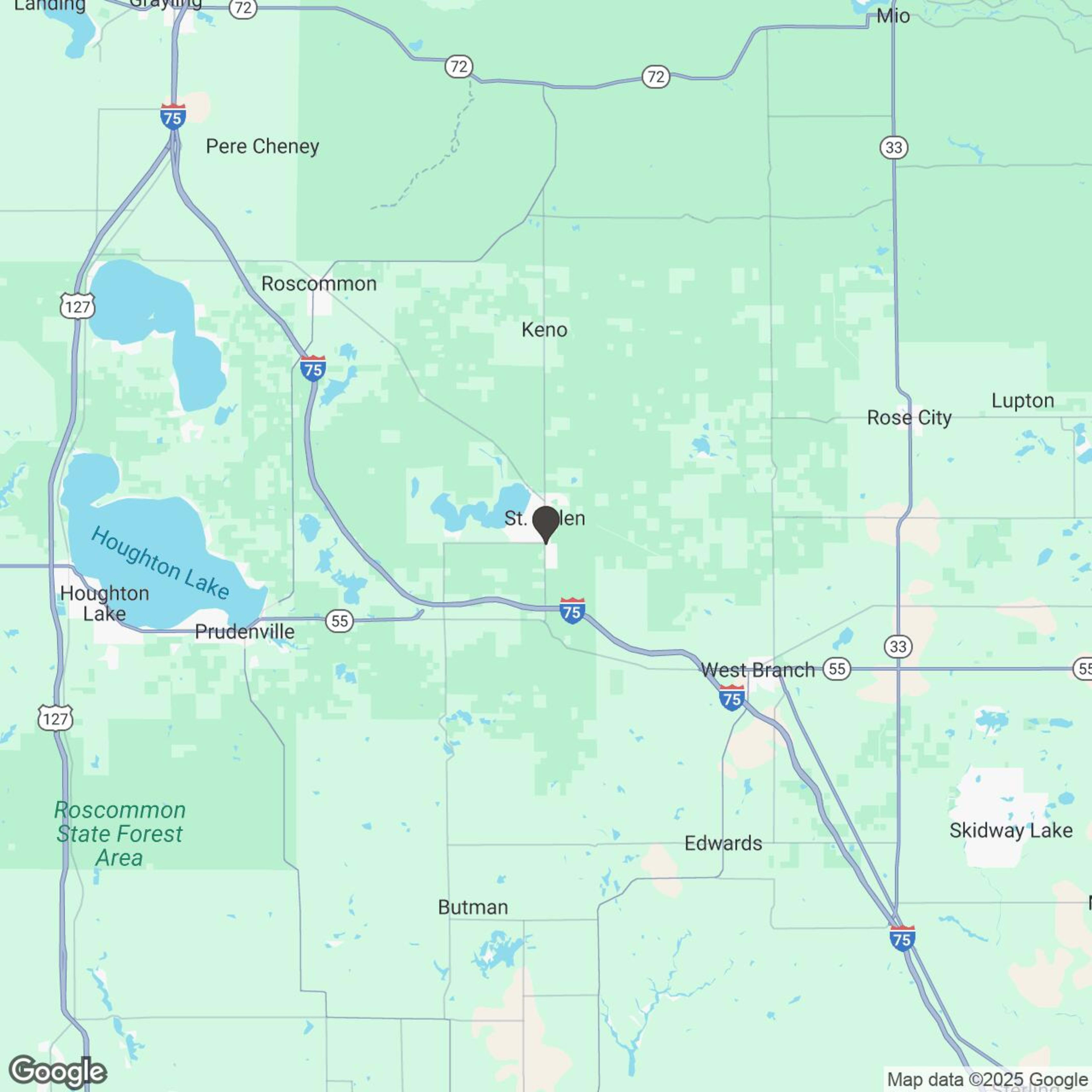 Map showing location of Self-Guided Off-Road Rentals / St. Helen, MI