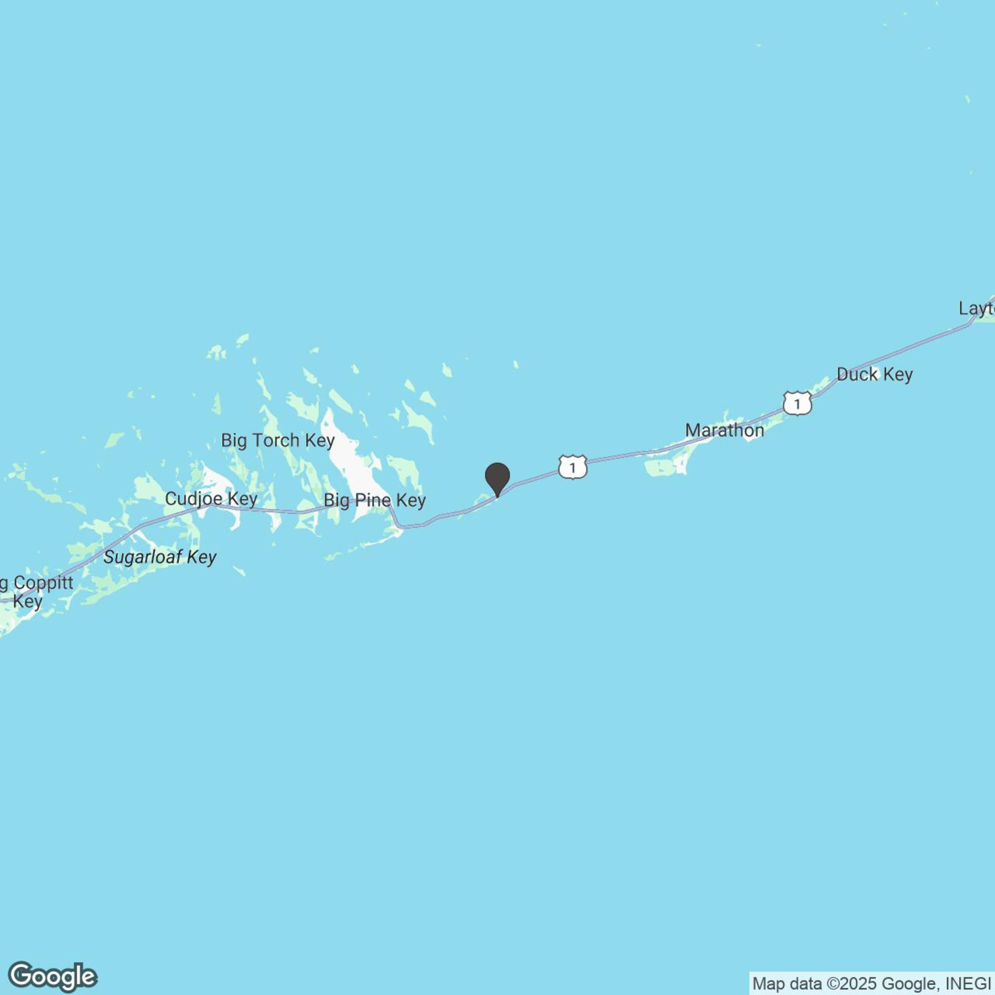 Map showing location of Big Pine Key Hurricane Adventure