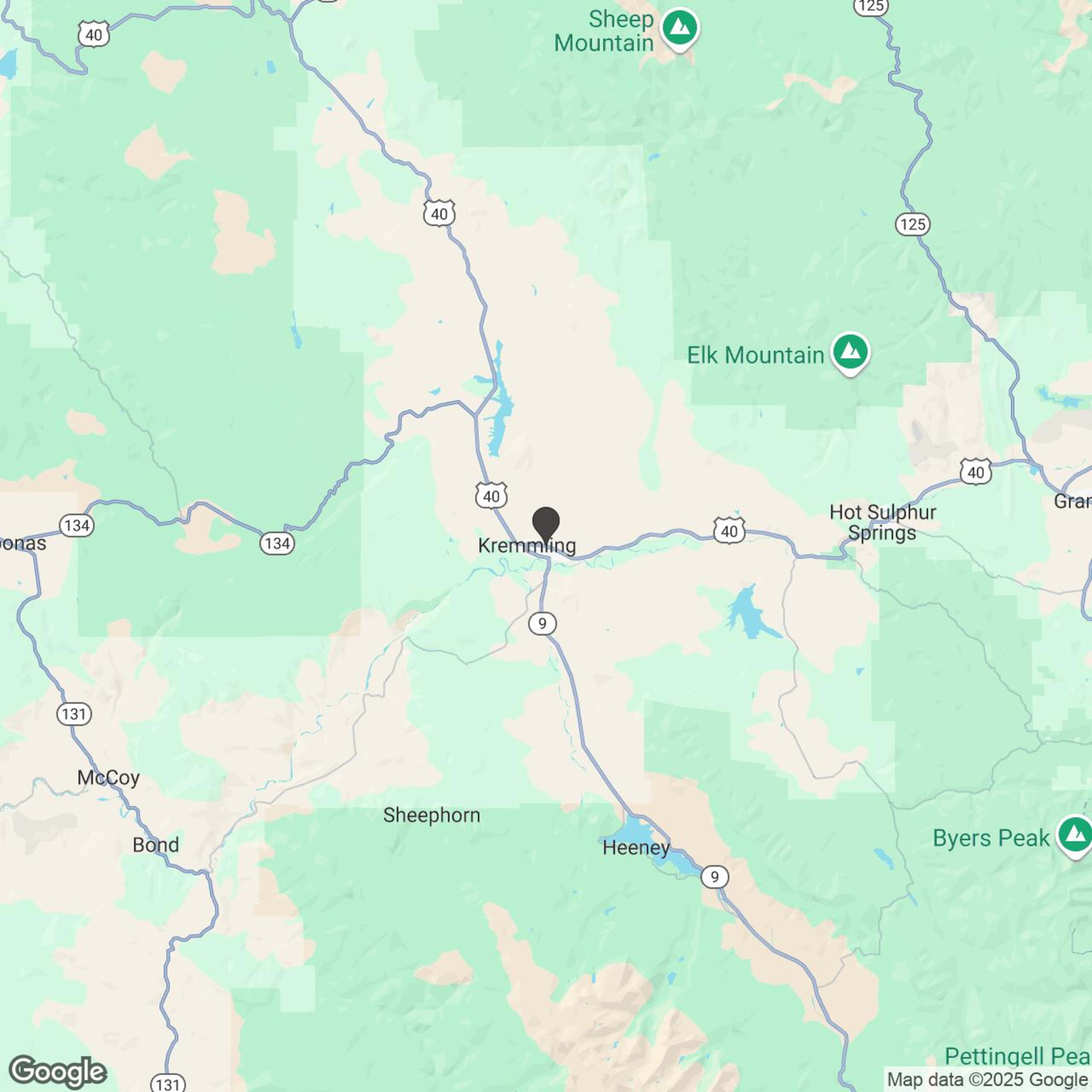 Map showing location of Kremmling Guided Snowmobile Tours