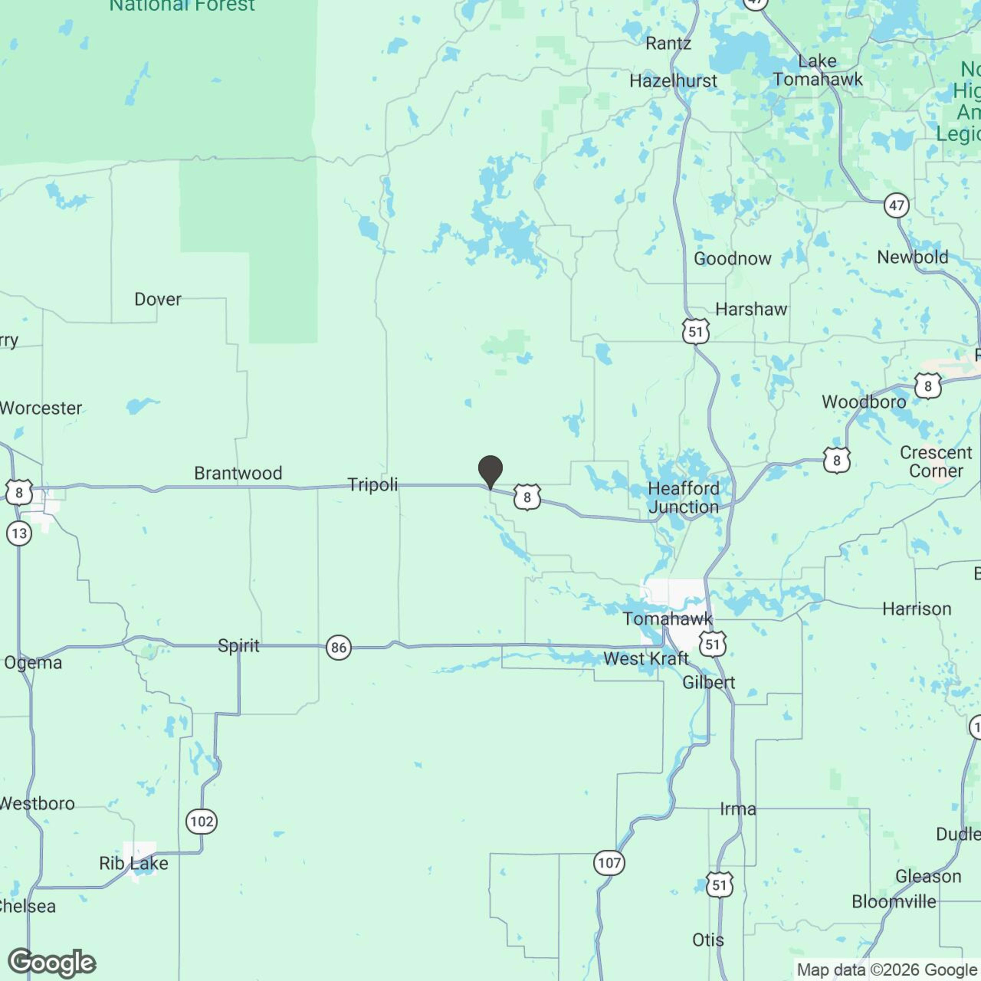 Map showing location of Multi-Day Northwoods Adventure