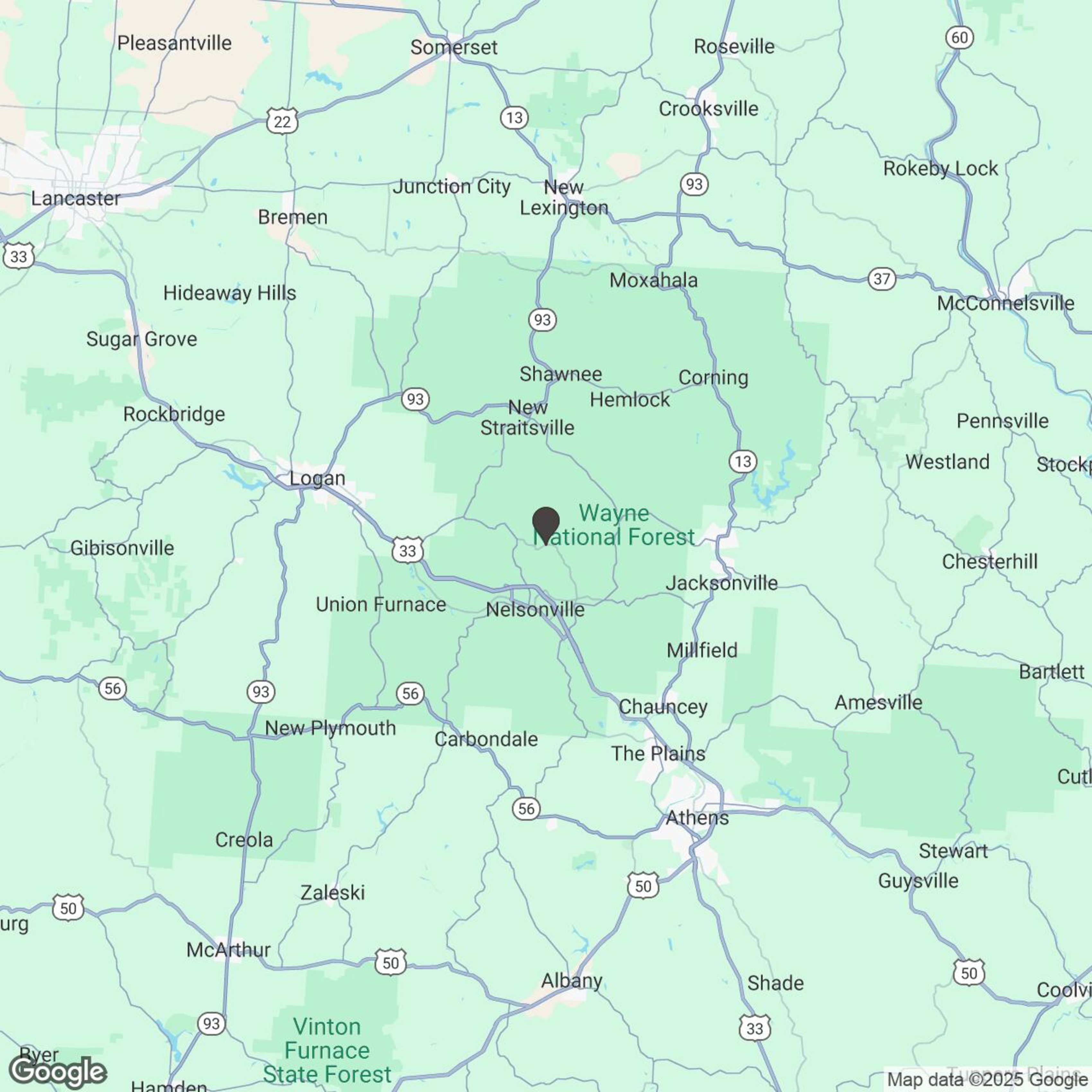 Map showing location of Wayne National Forest Guided Off-Road Tour