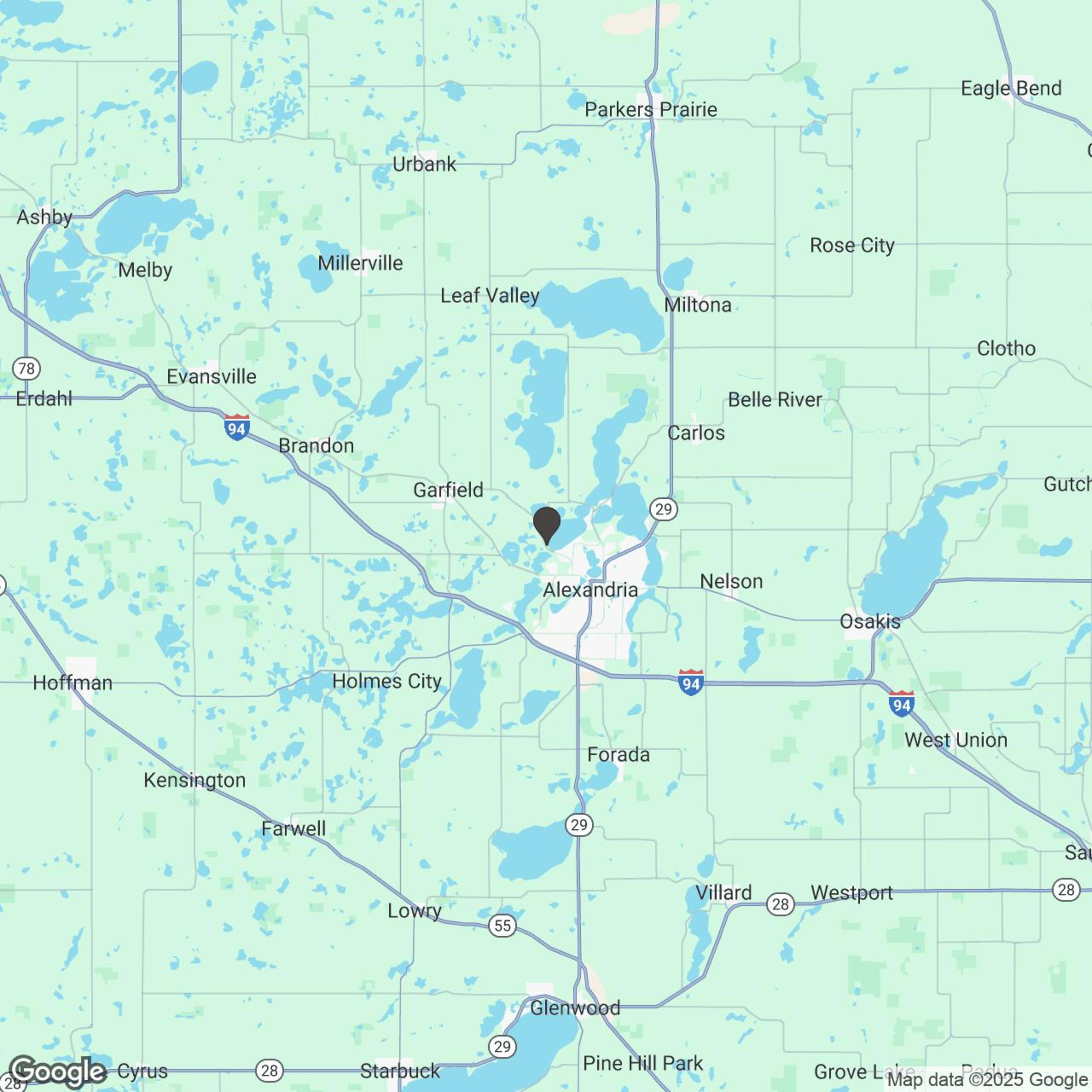 Map showing location of Lake Darling Snowmobile Adventure