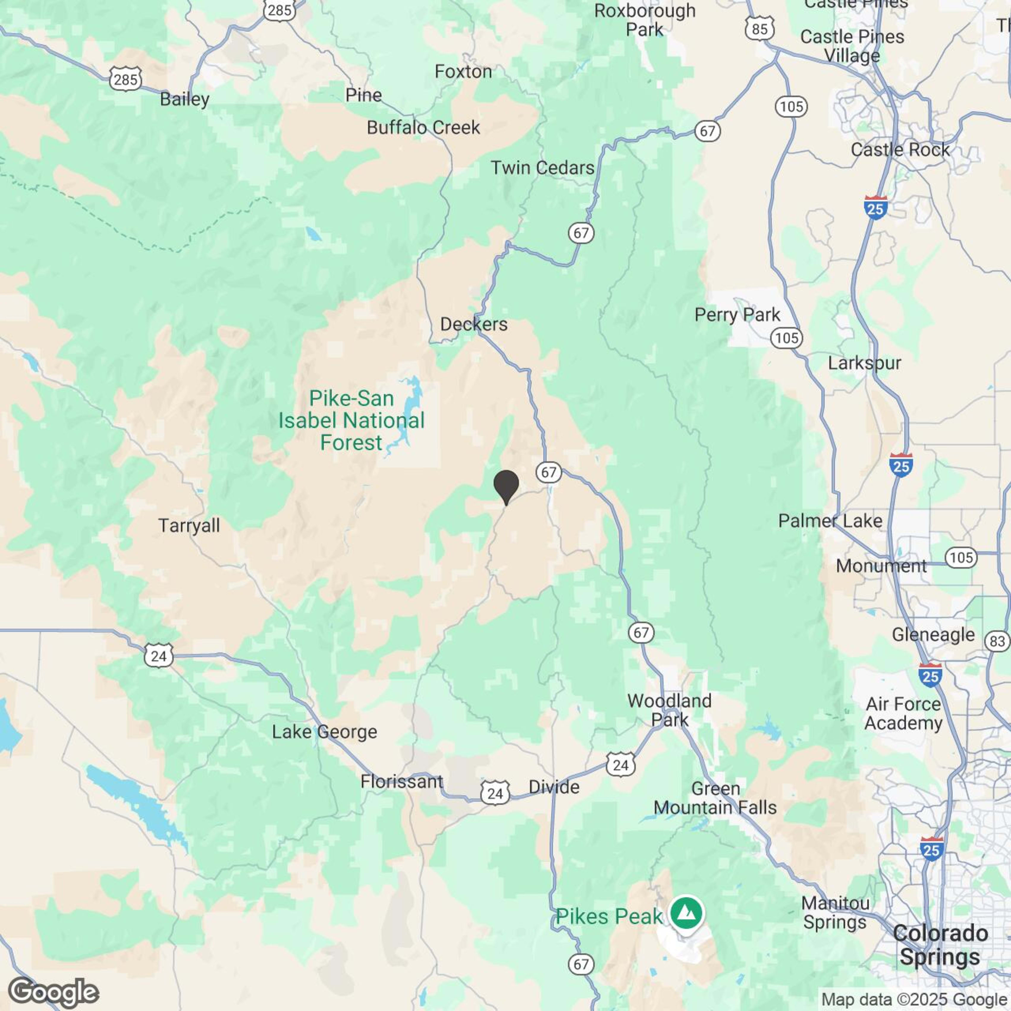 Map showing location of Rocky Mountain Sunset Off-Road Guided Tour