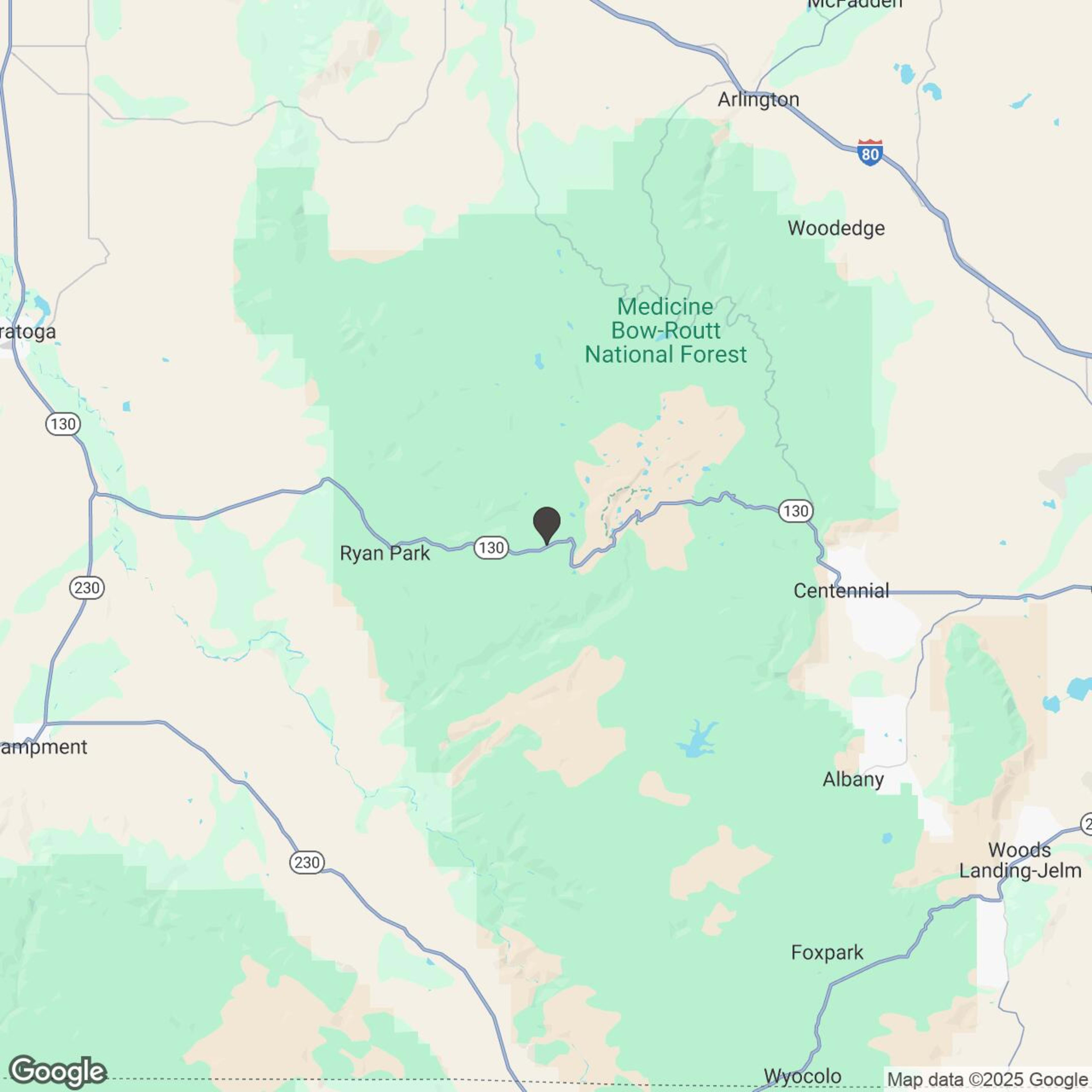 Map showing location of Medicine Bow Guided Adventure