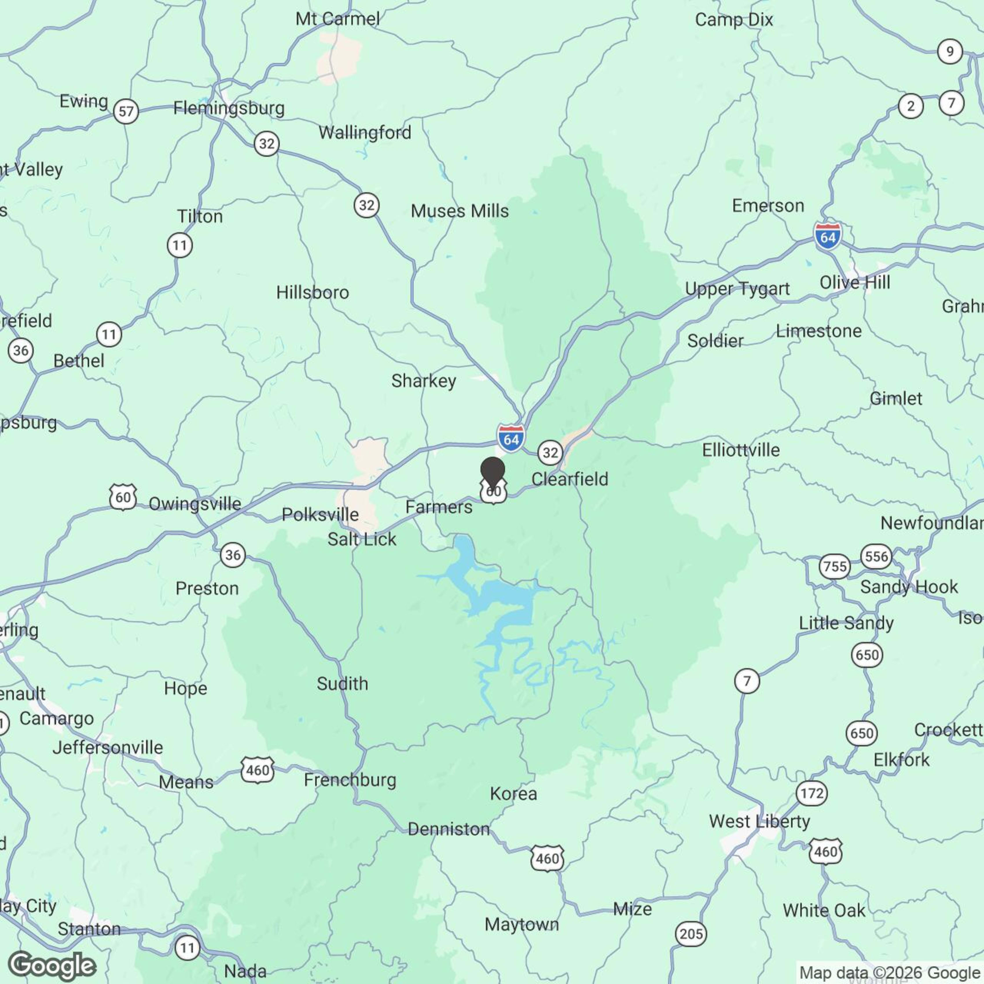 Map showing location of Sheltowee Overnight Escape 