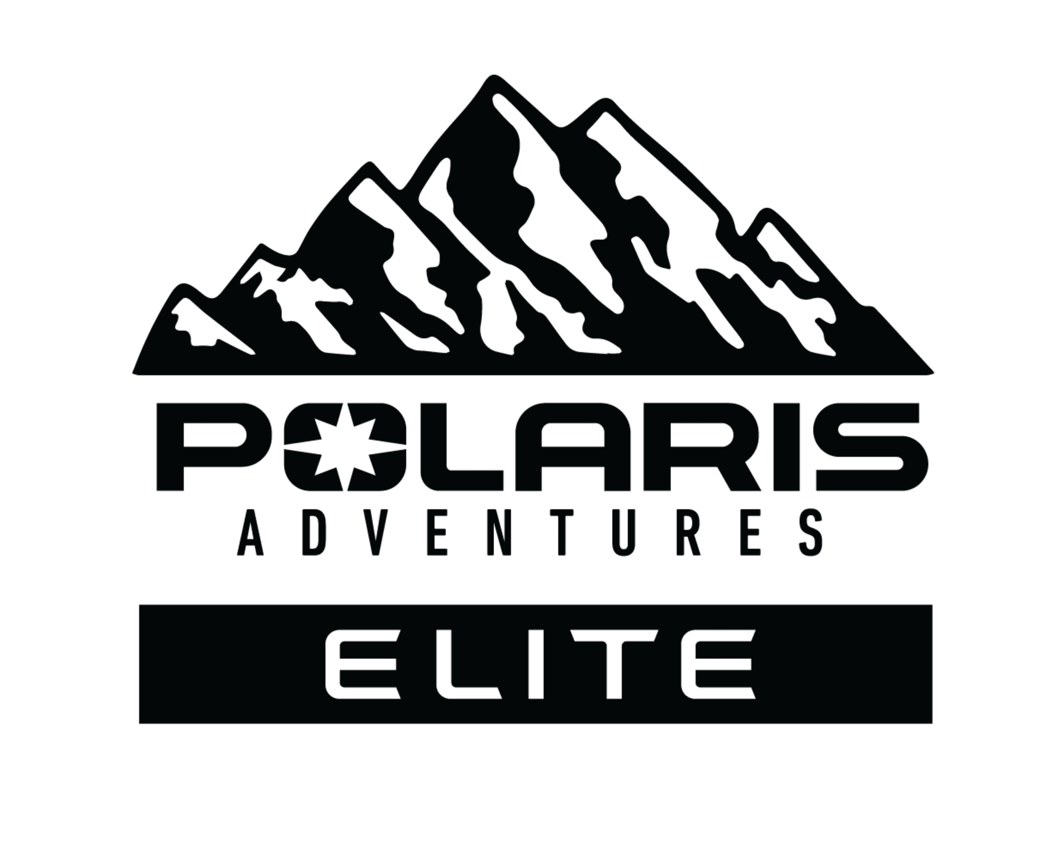 The Polaris Adventures Elite logo featuring stylized mountain peaks above the brand name.