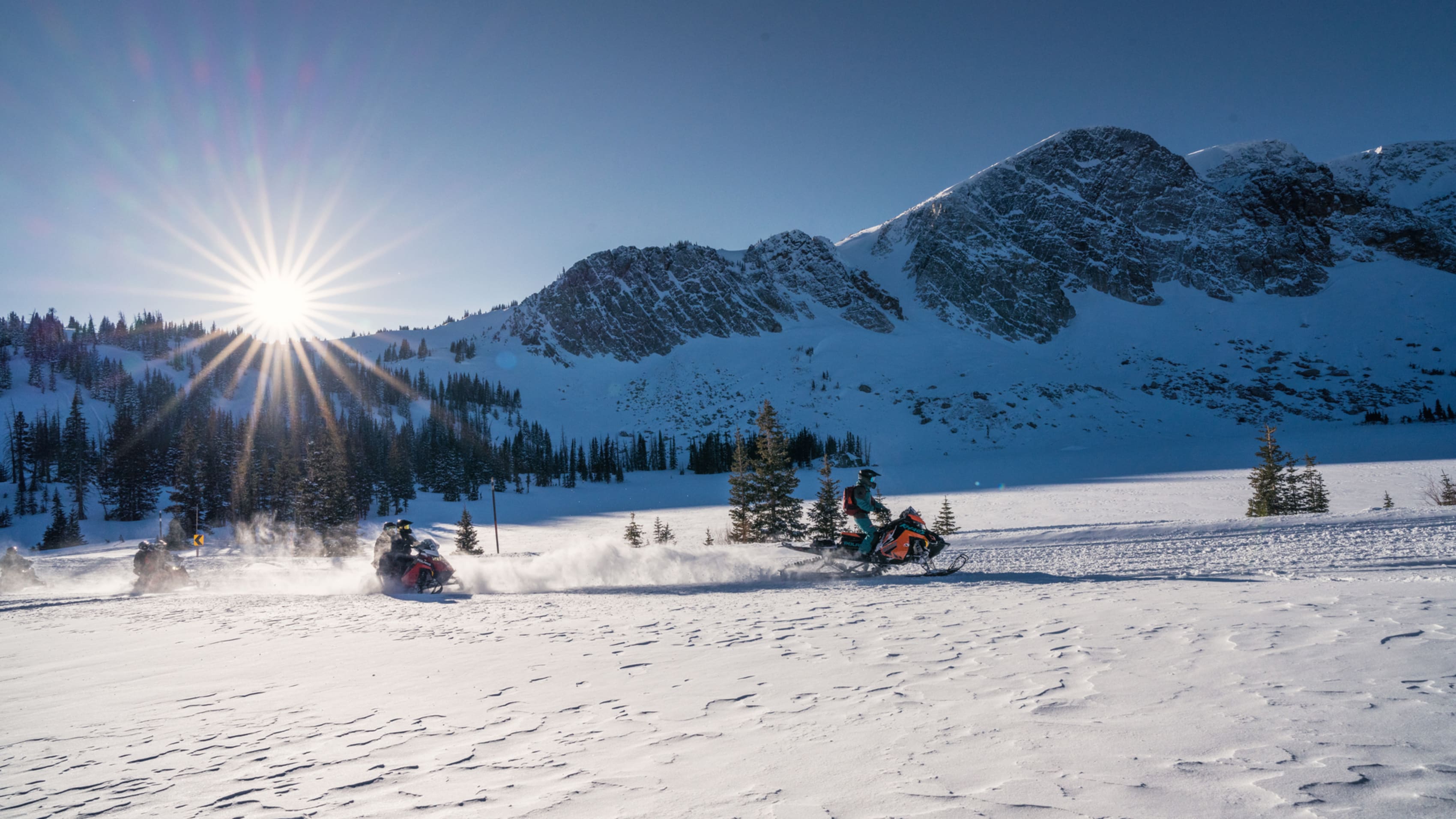 Guided Snowmobile Tours Albany Lodge Wyoming